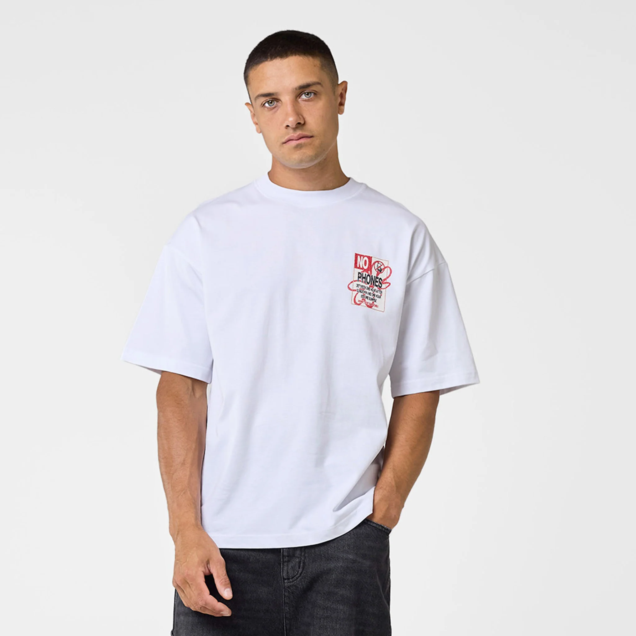 No Phones T-Shirt | White - Image 6