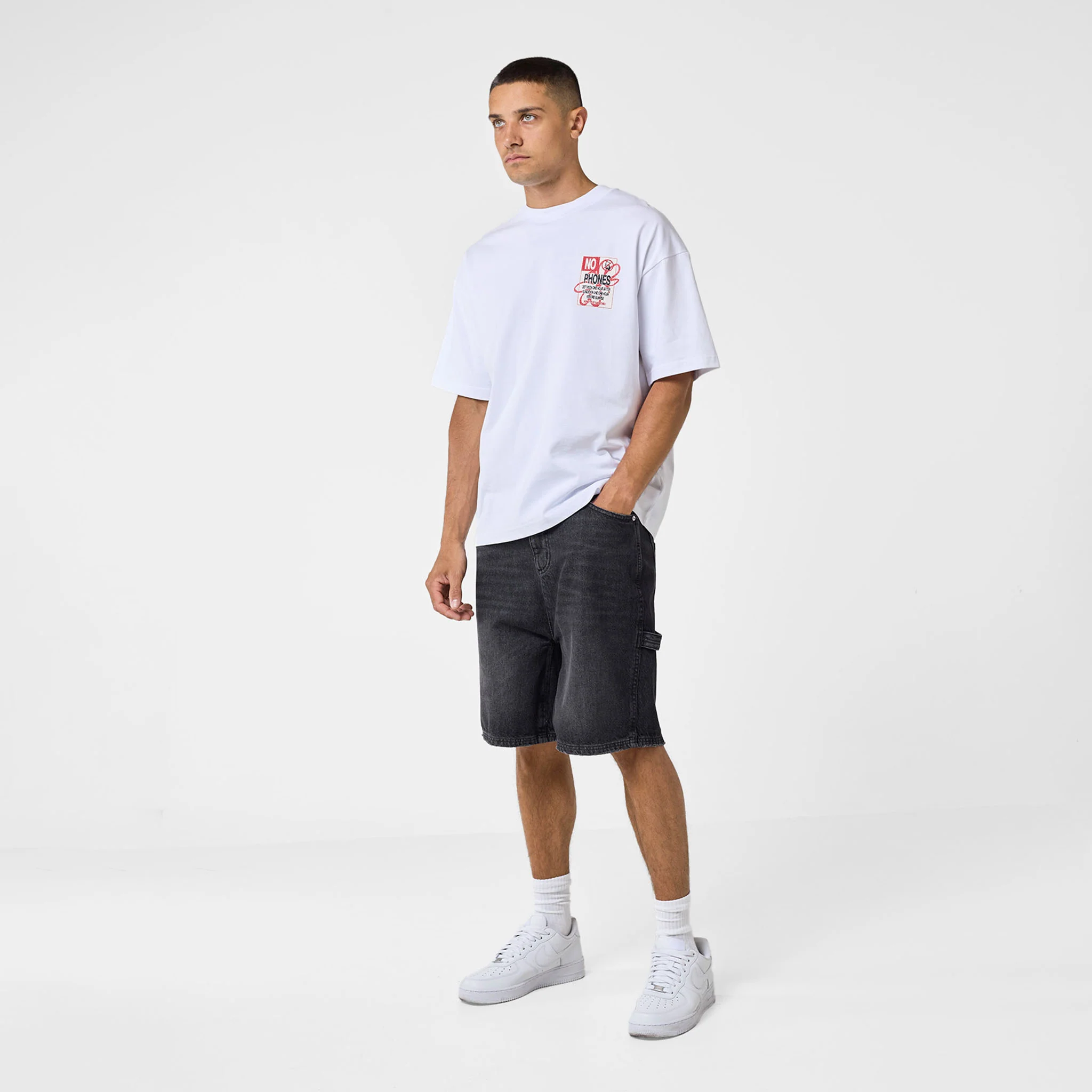 No Phones T-Shirt | White - Image 7