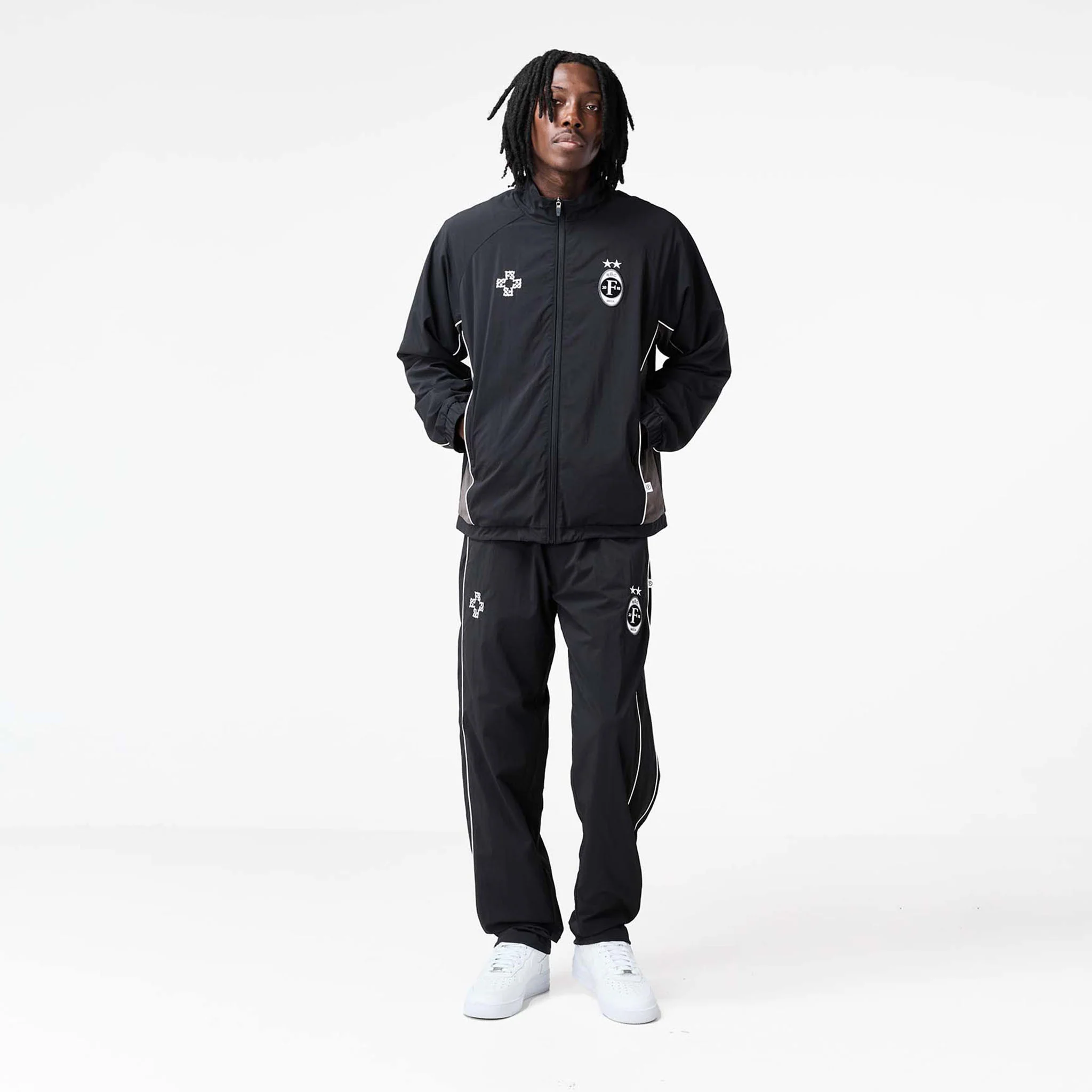 Nylon Football Jacket | Black - Image 6