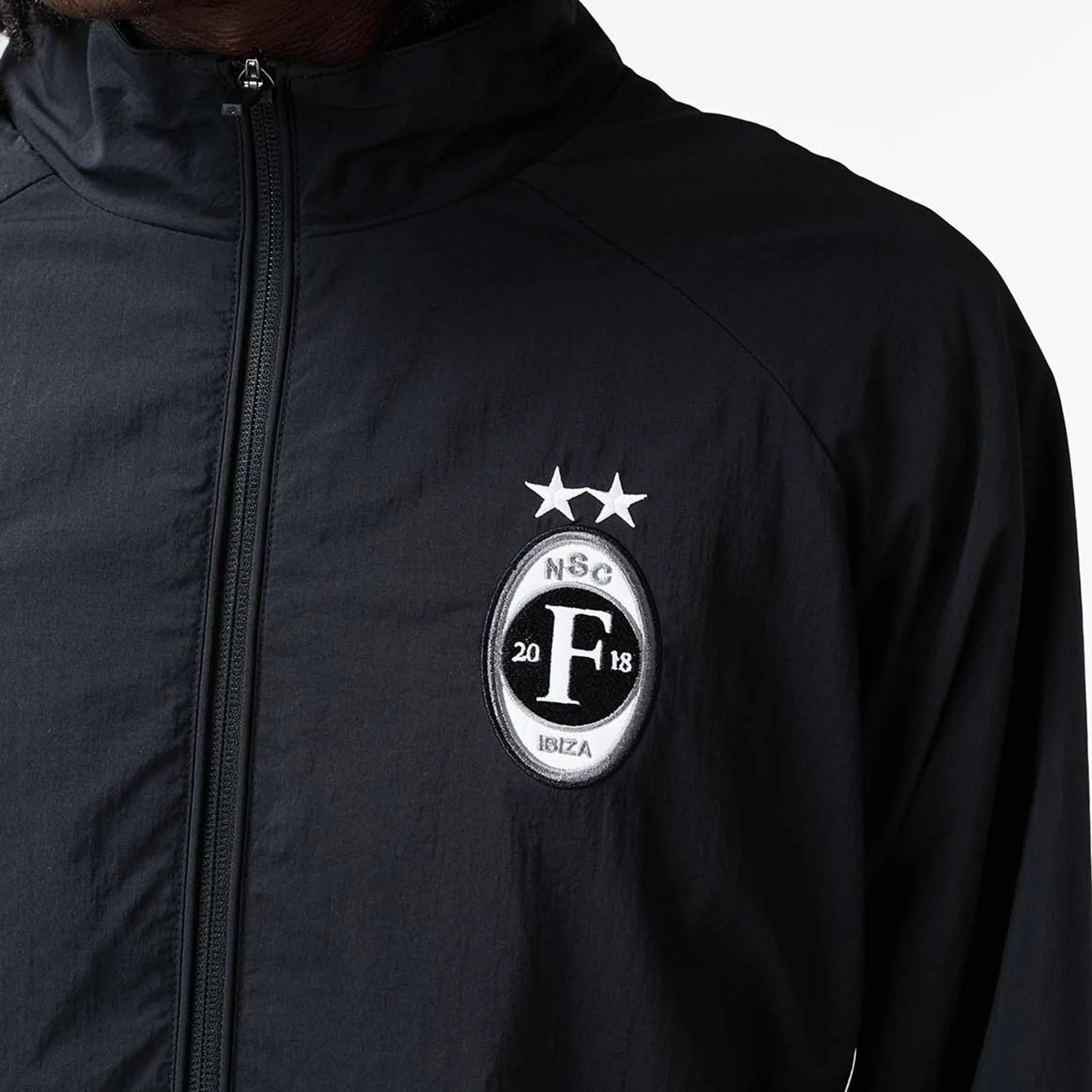 Nylon Football Jacket | Black - Image 7