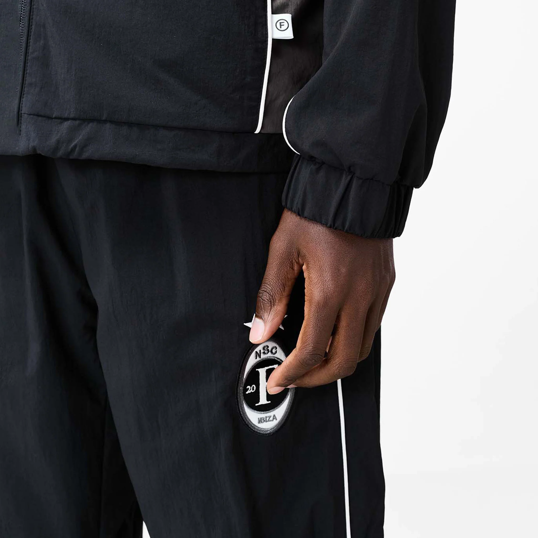 Nylon Football Joggers | Black - Image 5