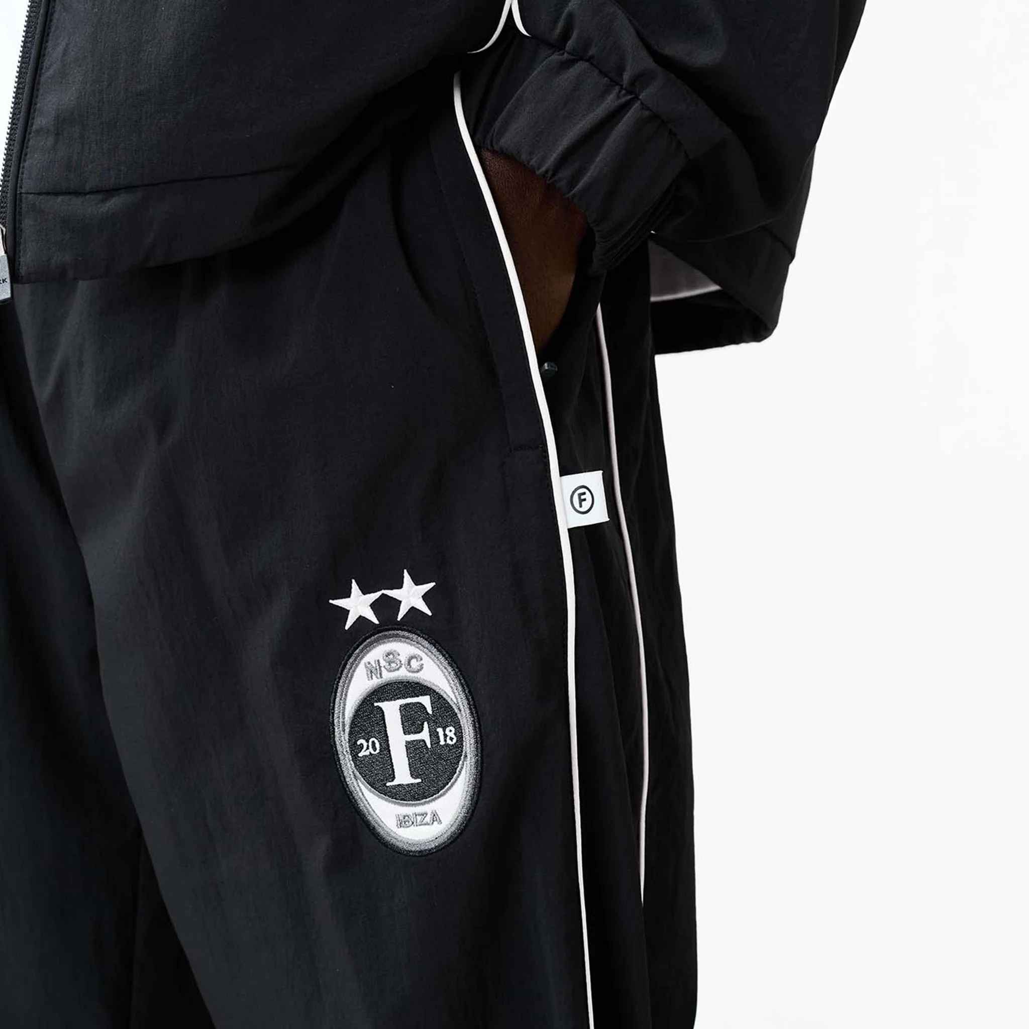 Nylon Football Tracksuit | Black - Image 7