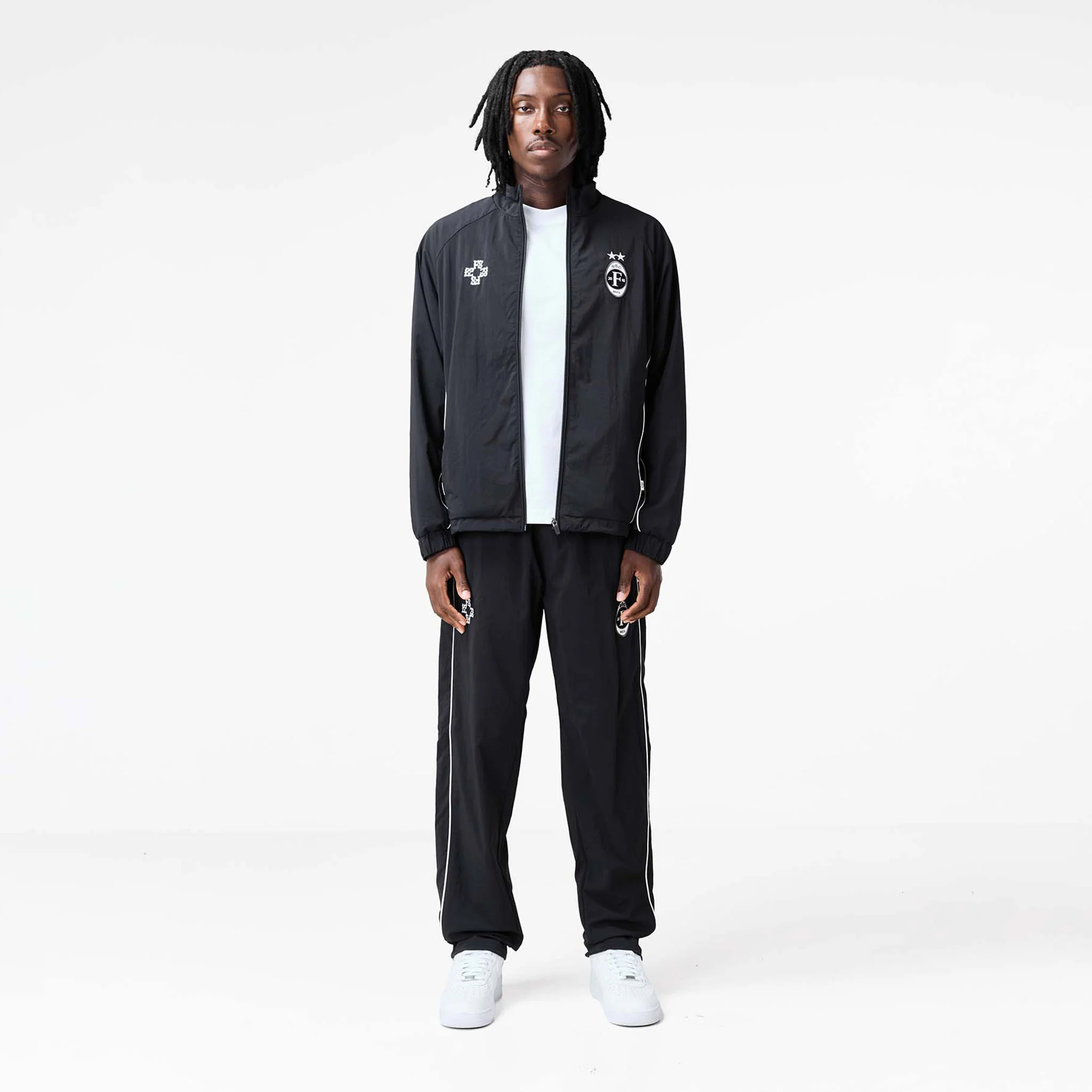 Nylon Football Tracksuit | Black - Image 9
