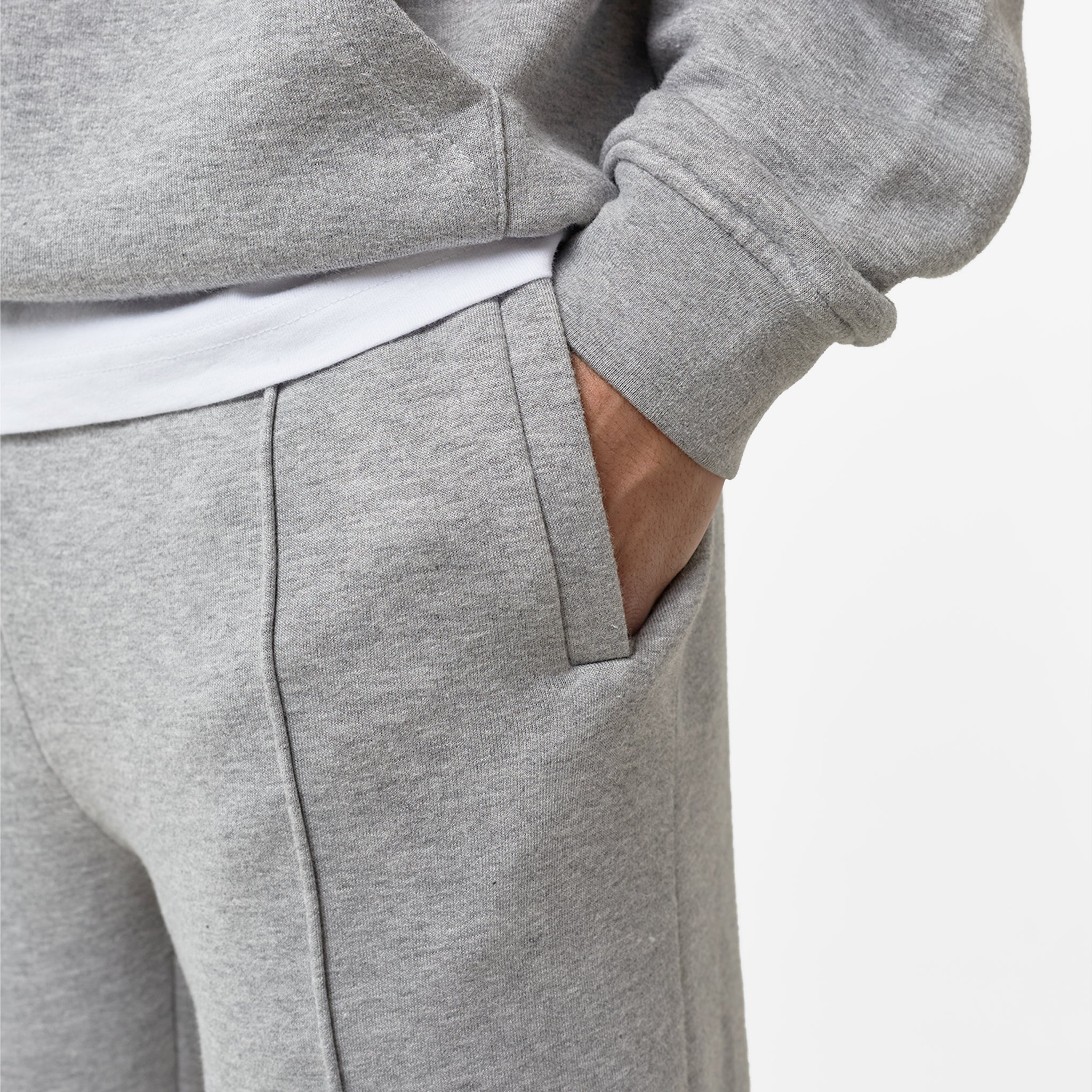 Open Hem Pleated Jogger | Mid Grey Marl - Image 3