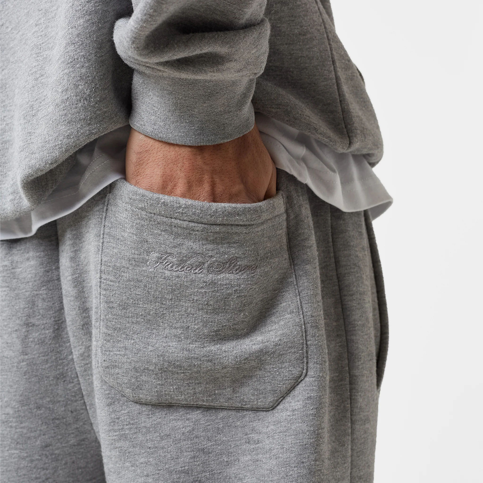 Open Hem Pleated Jogger | Mid Grey Marl - Image 4