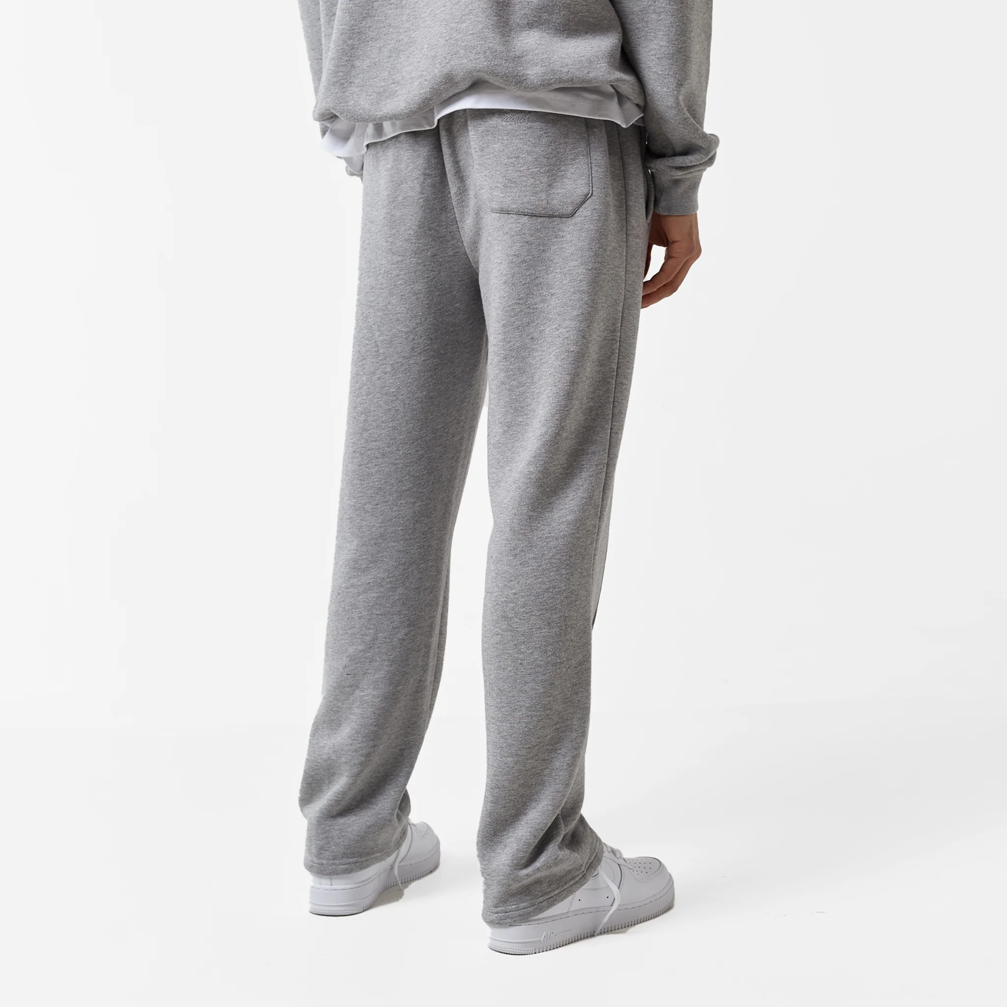 Open Hem Pleated Jogger | Mid Grey Marl - Image 5