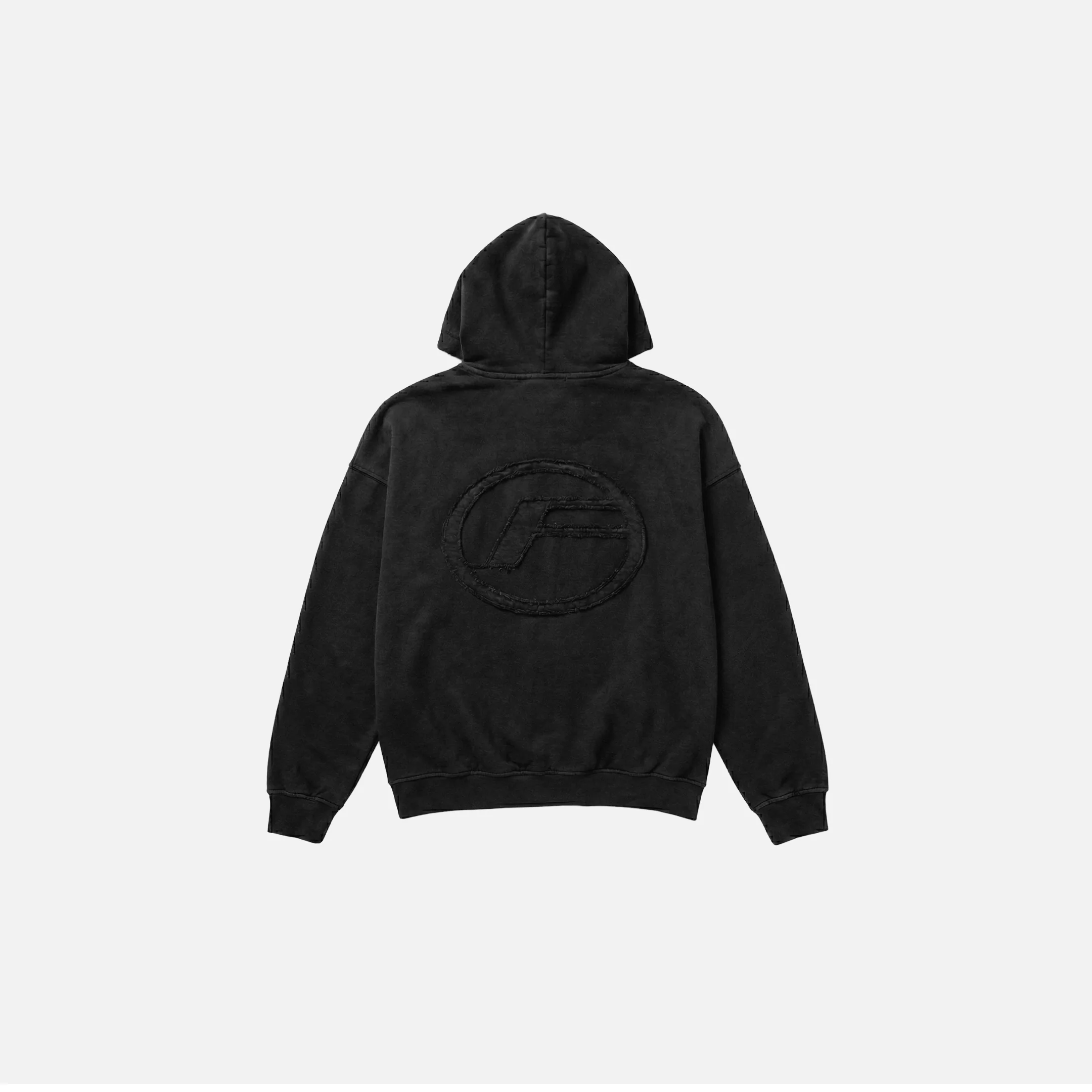 Oval Appliqué Hoodie | Washed Black