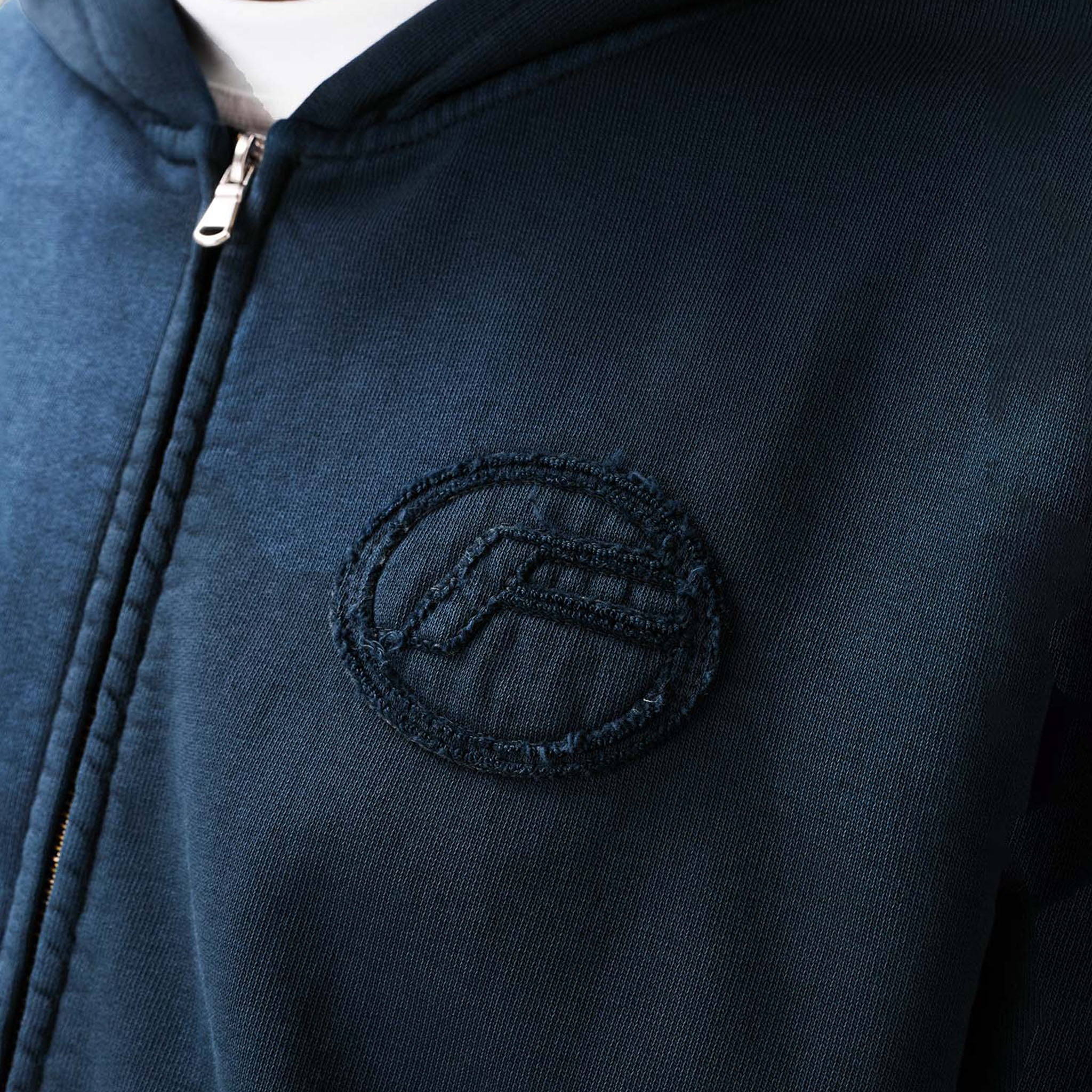 Oval Appliqué Hoodie | Washed Navy - Image 6