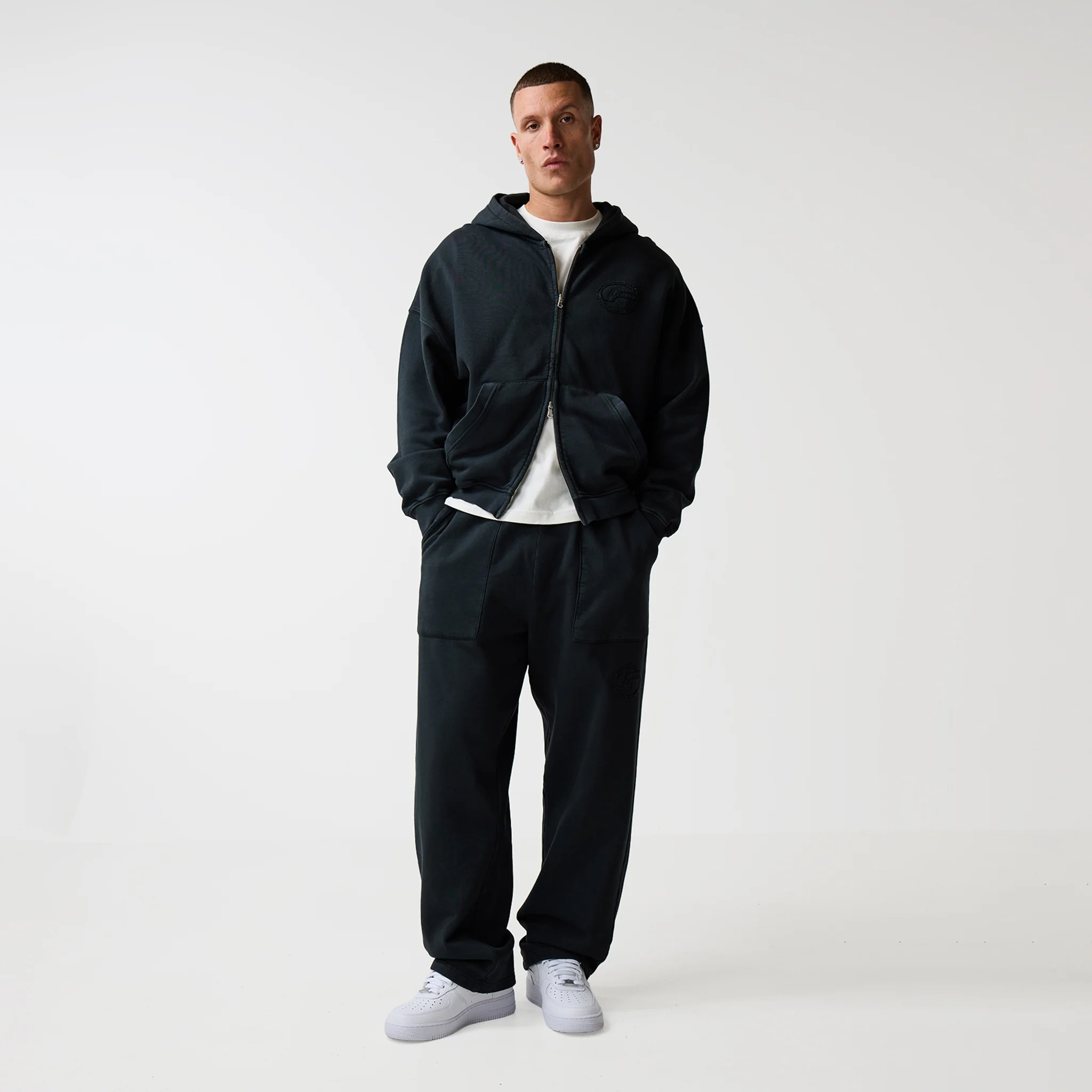Oval Appliqué Tracksuit | Washed Black - Image 12