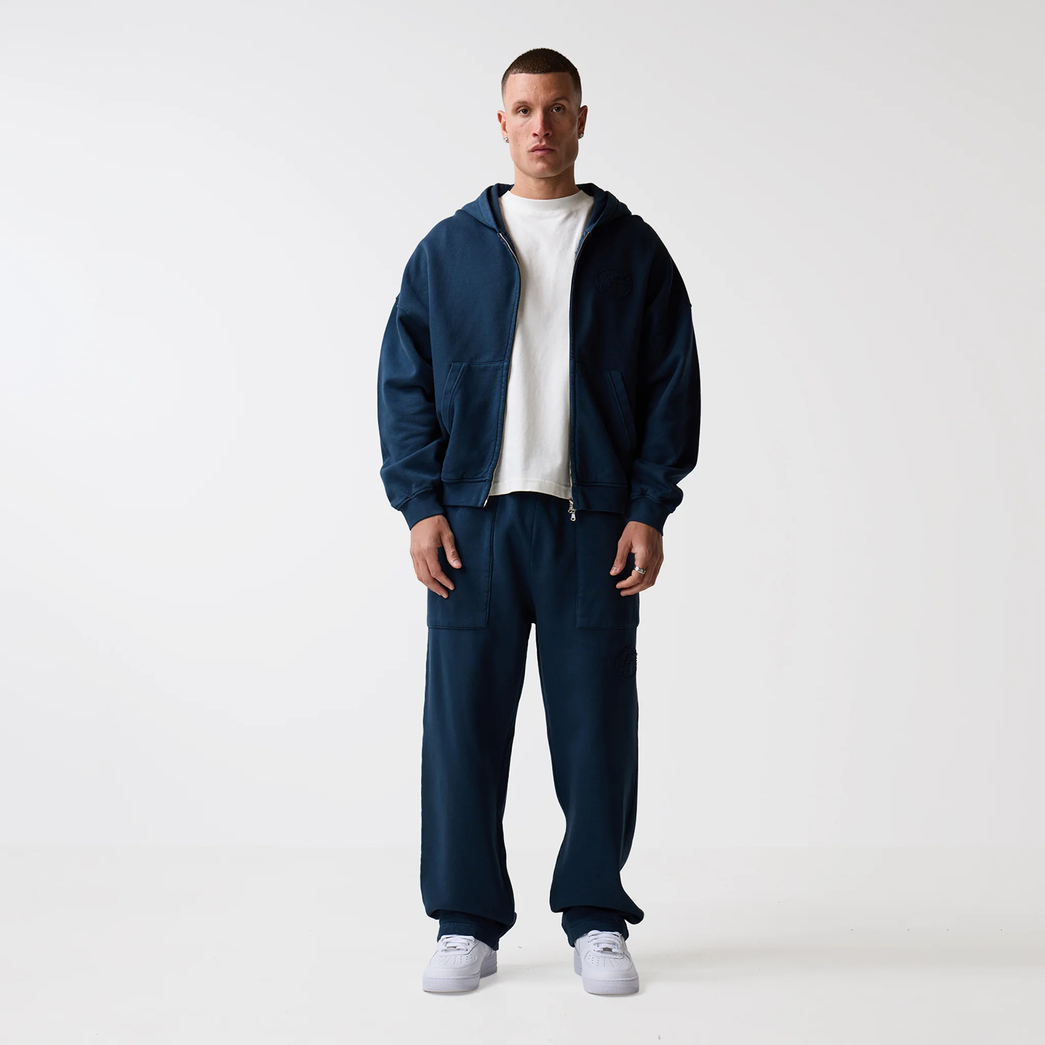 Oval Appliqué Tracksuit | Washed Navy - Image 4