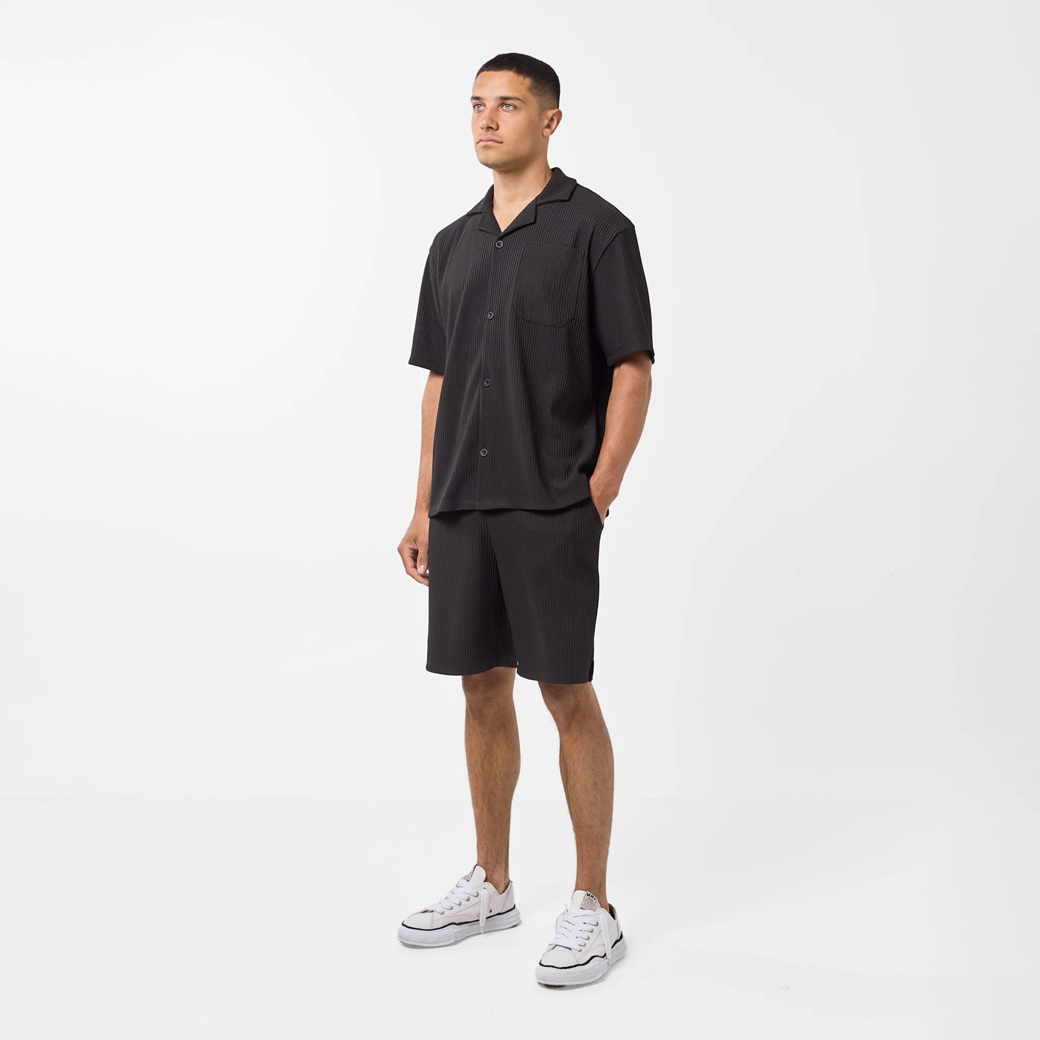 Pleated Shirt Twinset | Black - Image 13