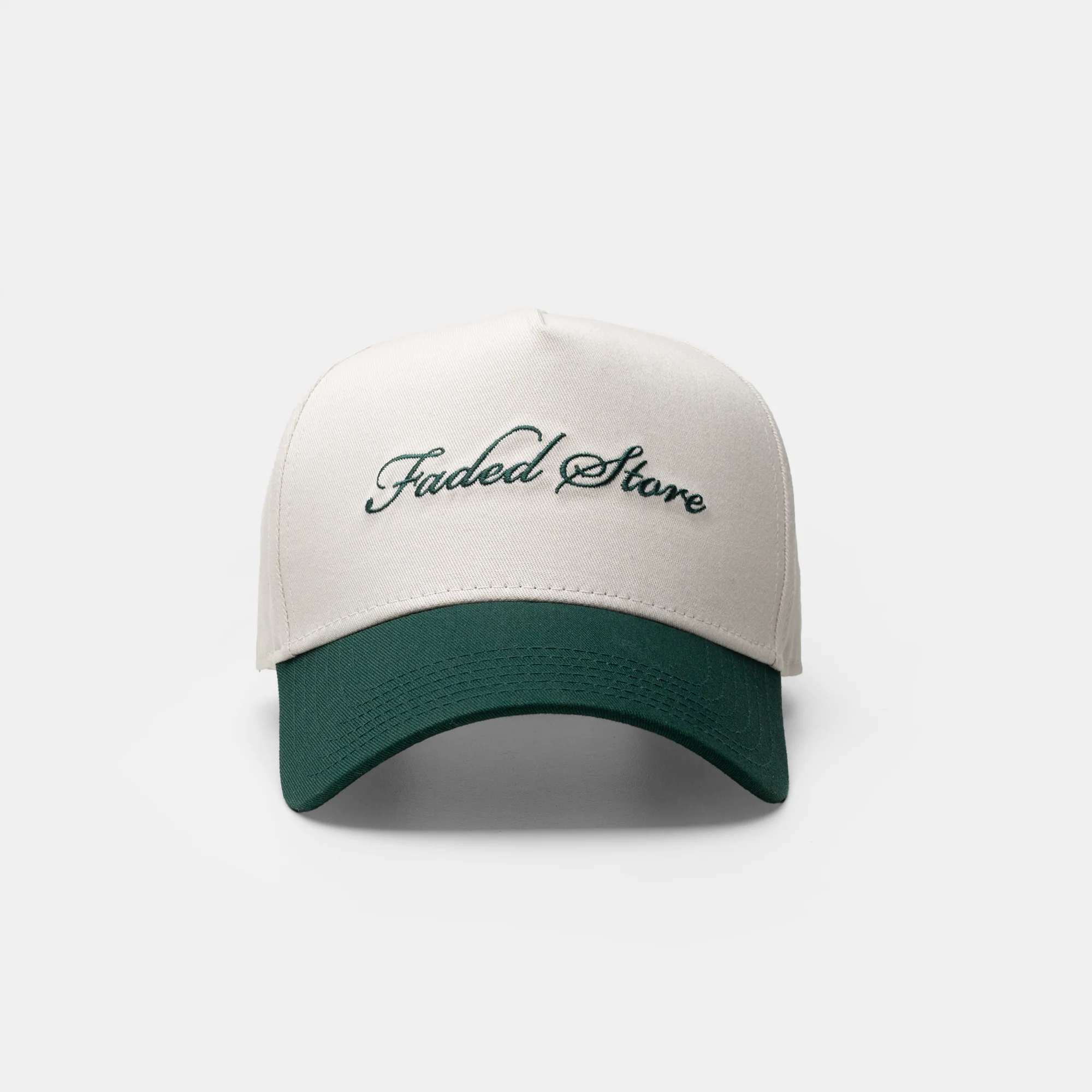 Script Cap | Off White/Forest Green - Image 3