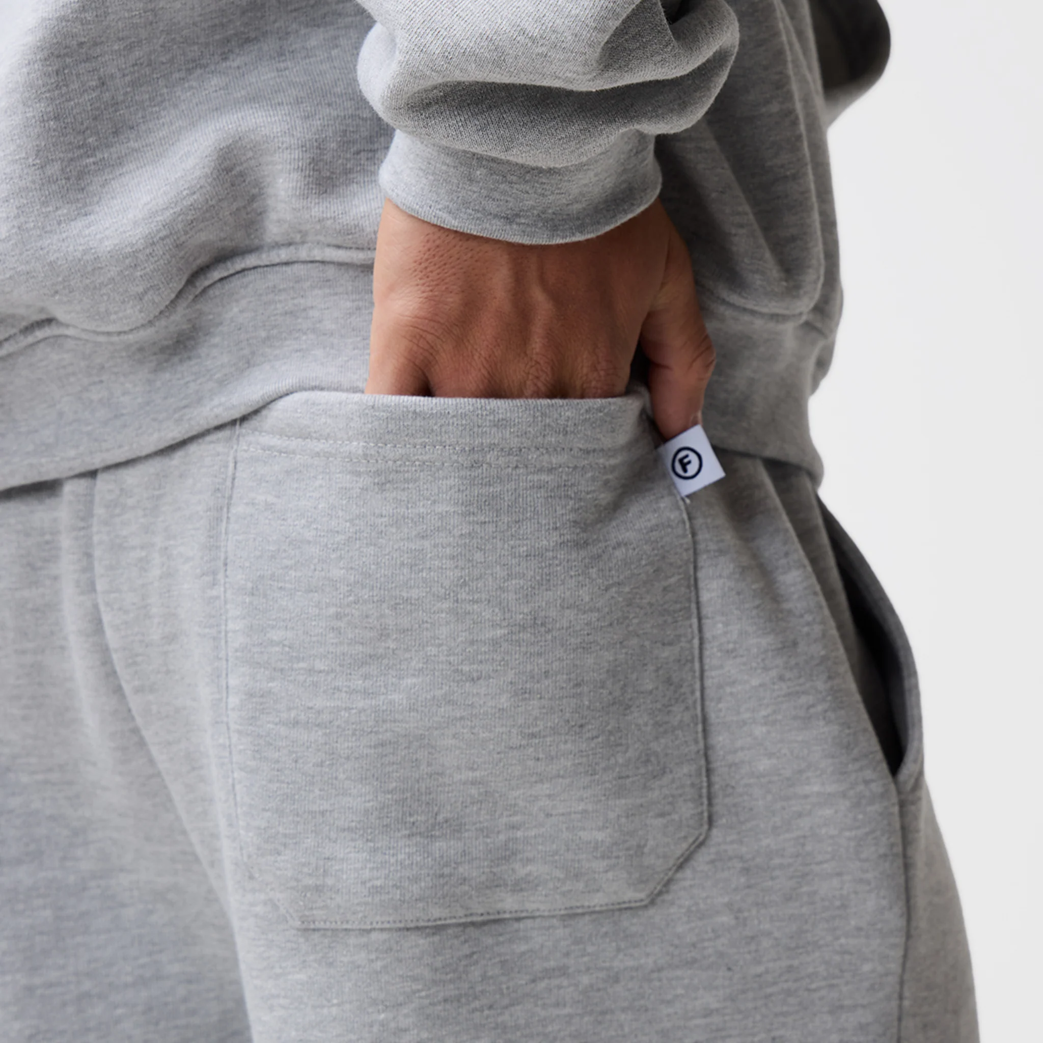Shadow Full Zip Open Hem Tracksuit | Grey Marl - Image 8