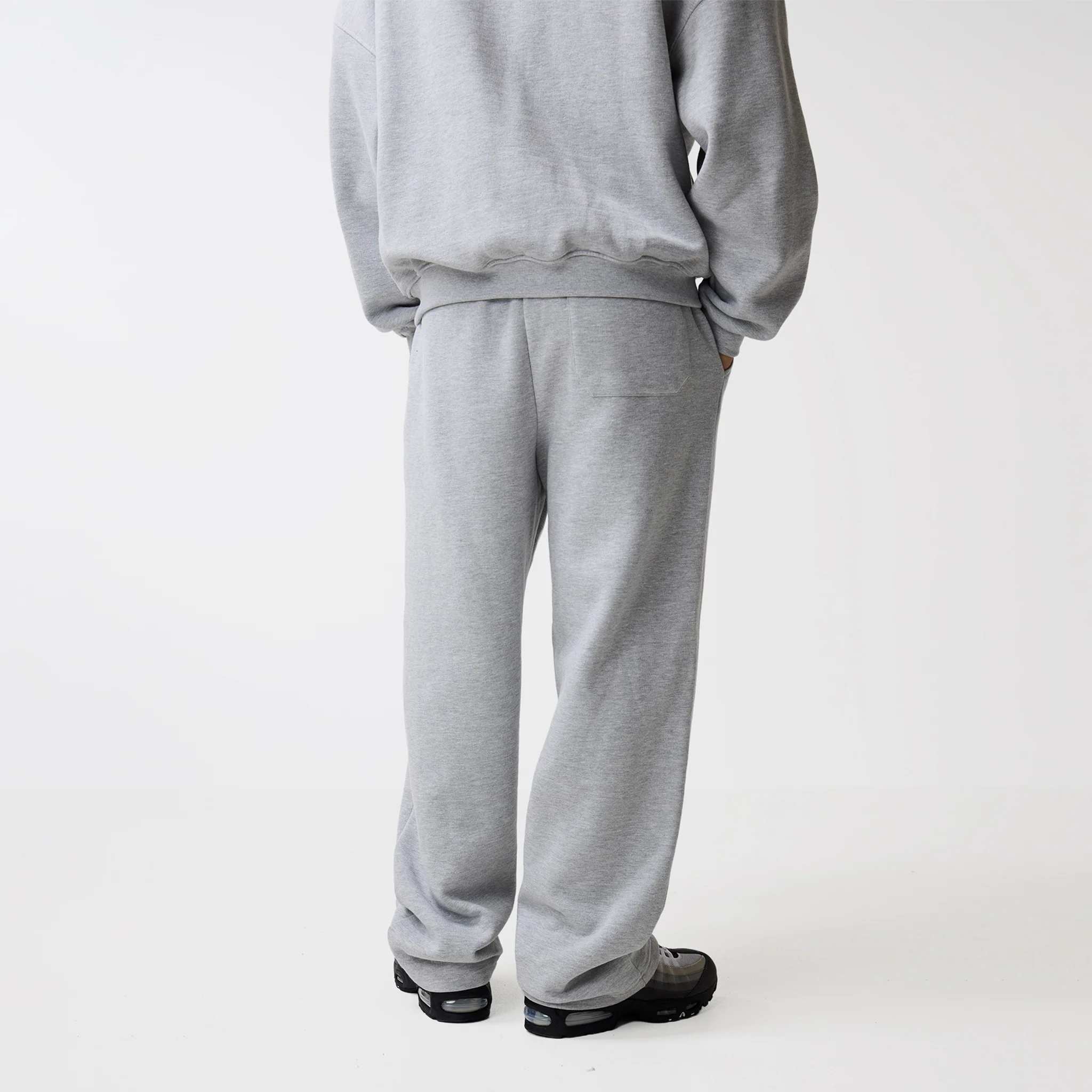 Shadow Full Zip Open Hem Tracksuit | Grey Marl - Image 9