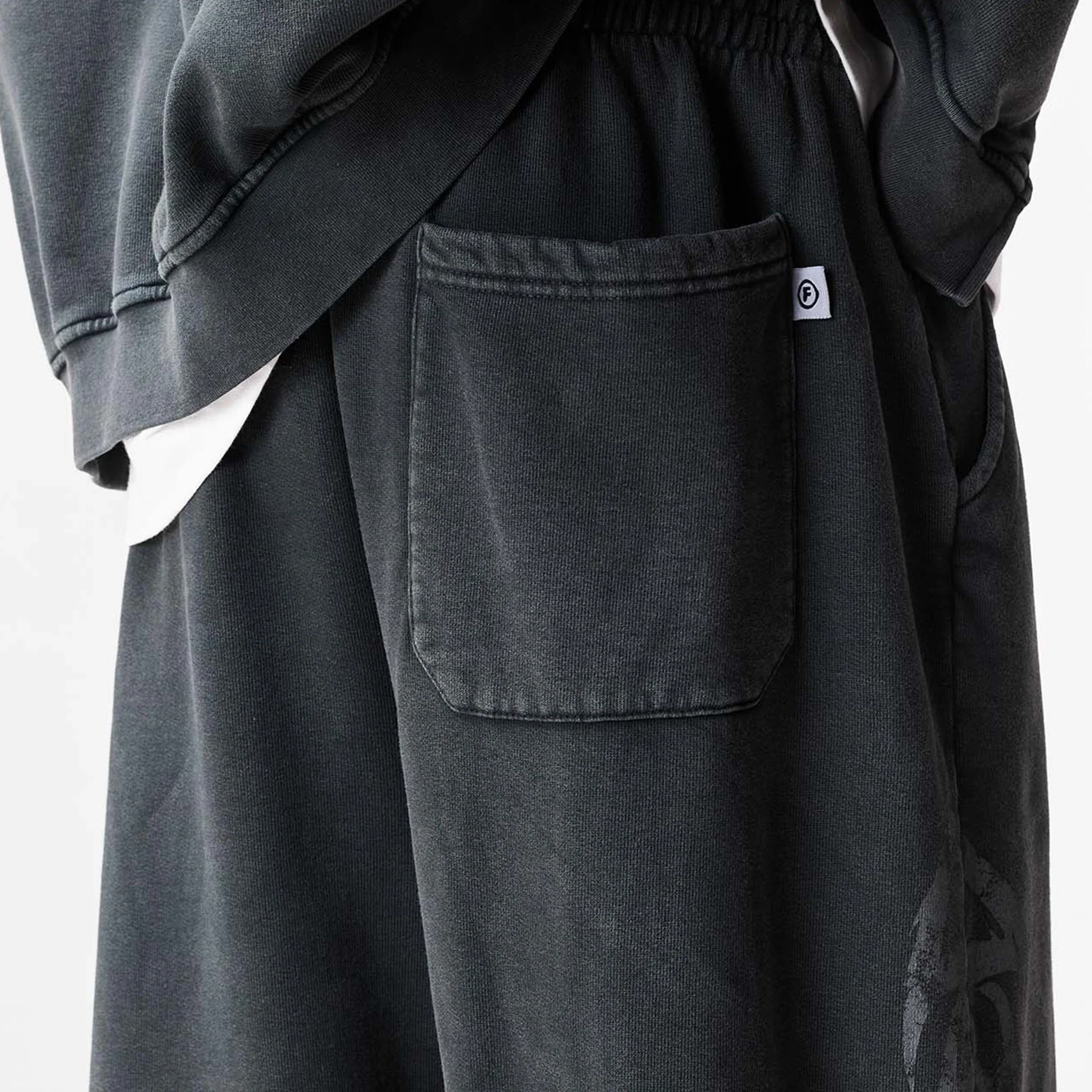 Shadow Full Zip Open Hem Tracksuit | Washed Black - Image 13