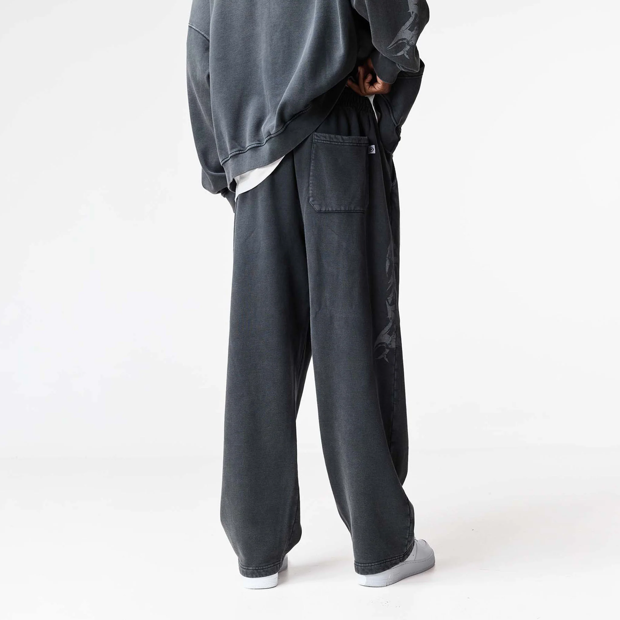 Shadow Full Zip Open Hem Tracksuit | Washed Black - Image 14