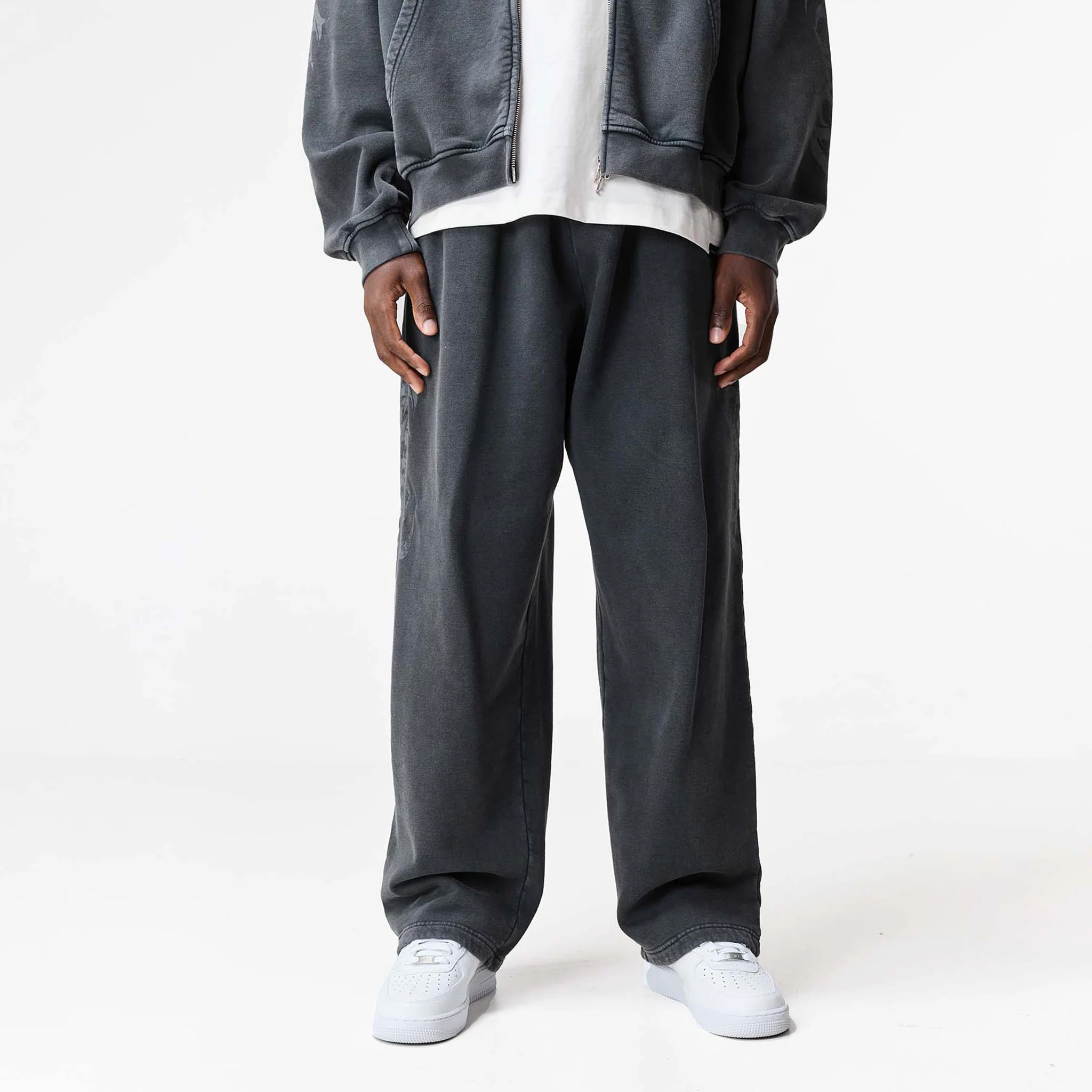Shadow Loose Fit Open Hem Jogger | Washed Black - Image 6