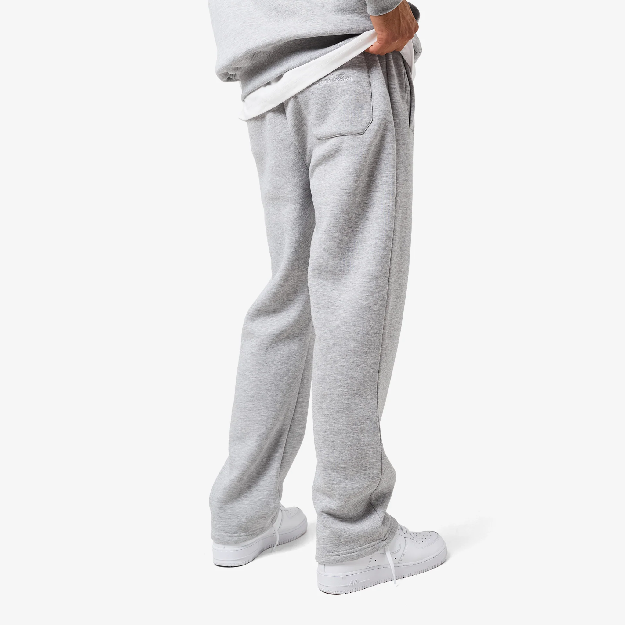 Star Icon Open Hem Jogger | Grey Marl - Image 5