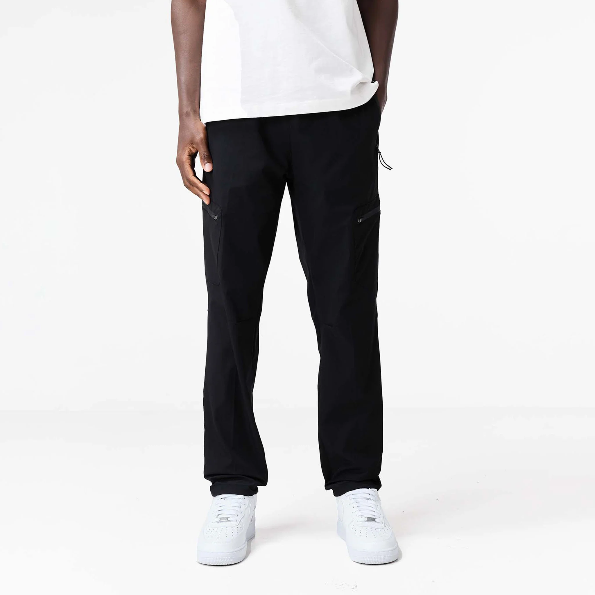 Stretch Tech Open Hem Cargo Pant | Black - Image 4