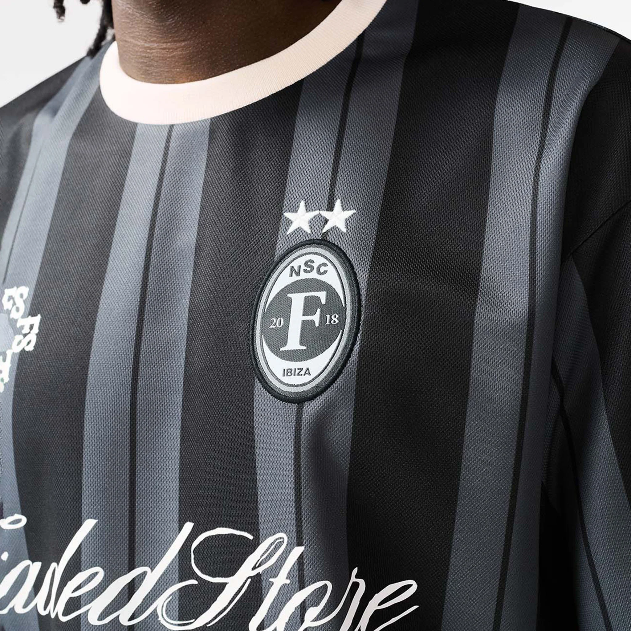 Striker Football T-Shirt | Black/Off White - Image 4