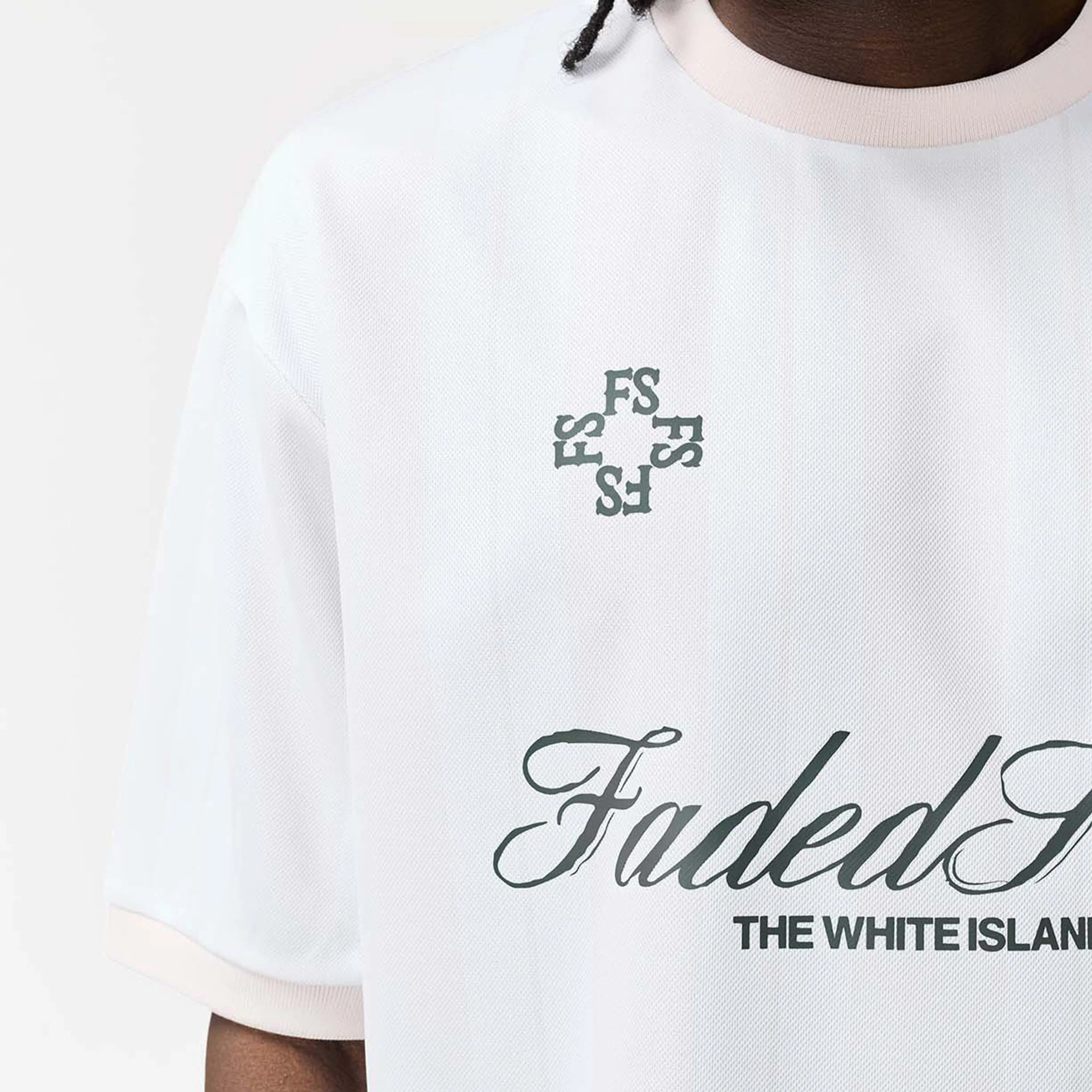 Striker Football T-Shirt | Off White/Vintage Green - Image 4