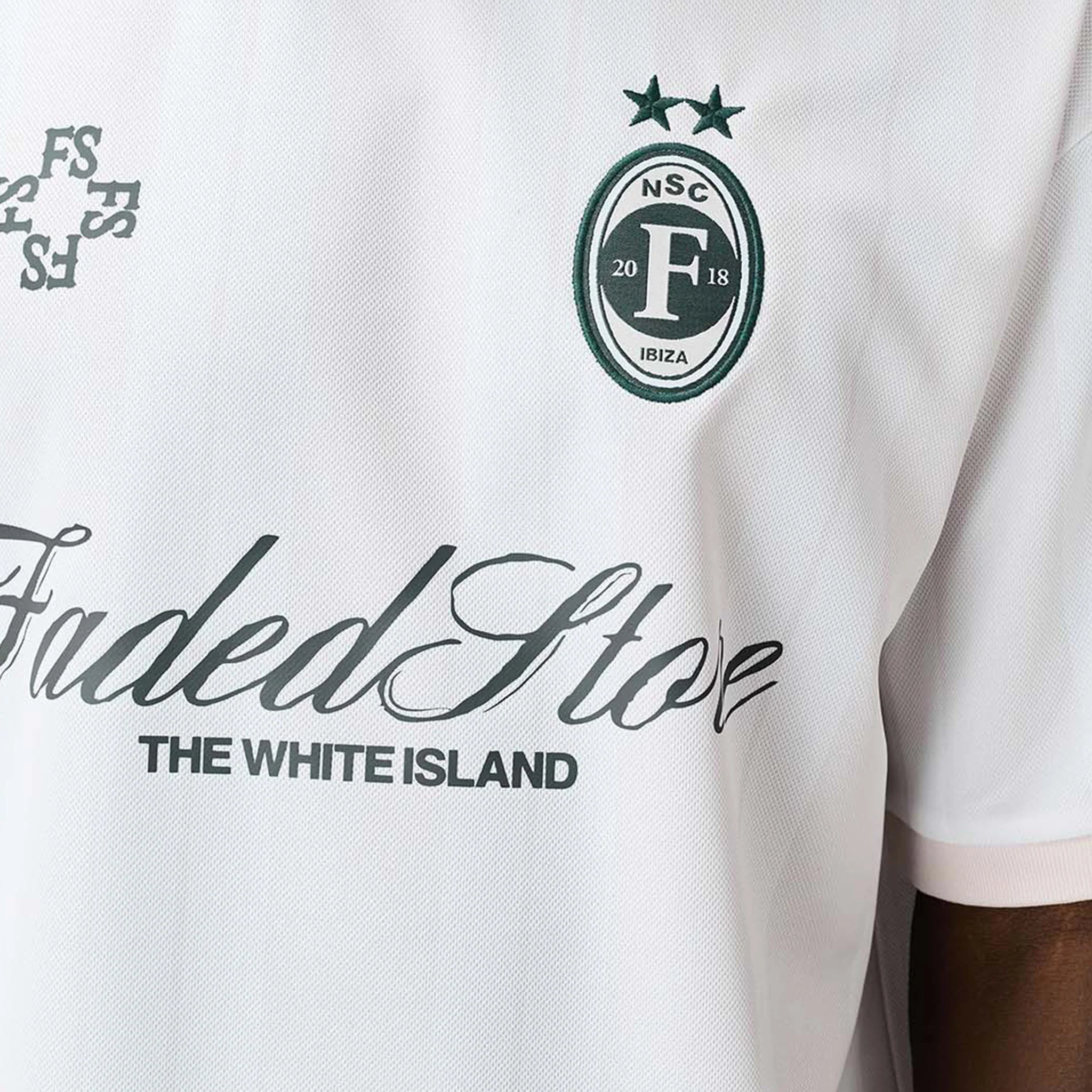Striker Football T-Shirt | Off White/Vintage Green - Image 5