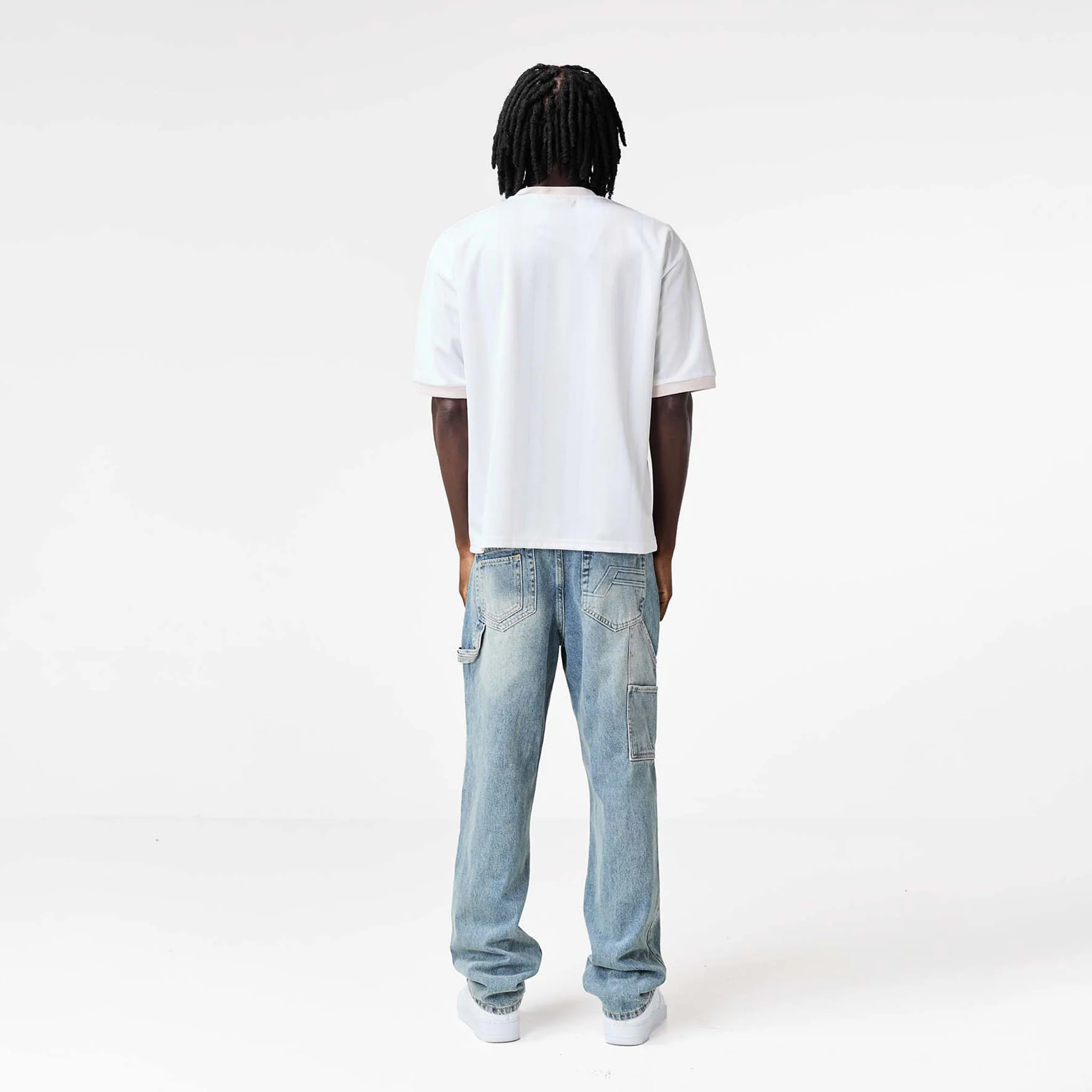 Striker Football T-Shirt | Off White/Vintage Green - Image 8