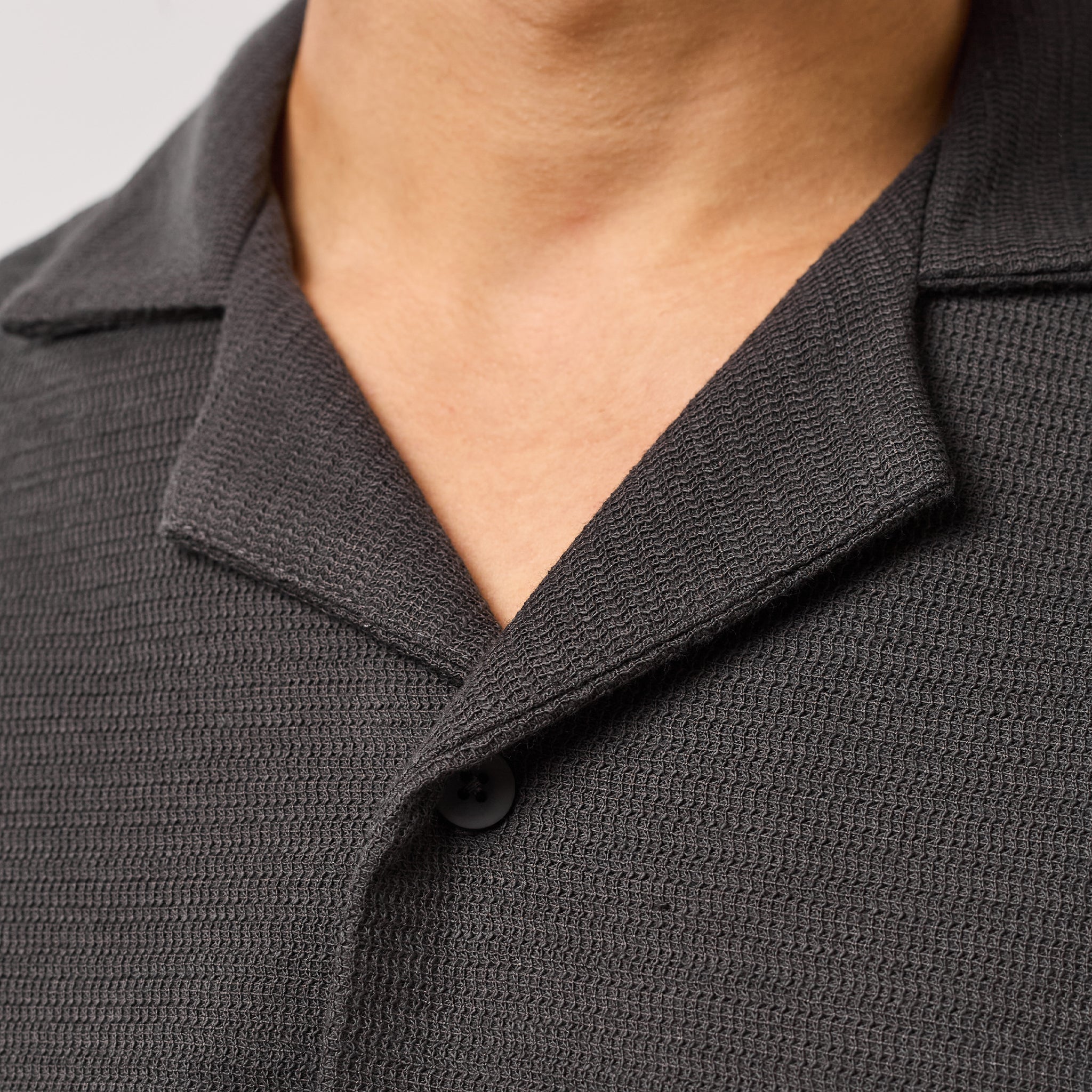Tonal Knitted Shirt | Black - Image 4