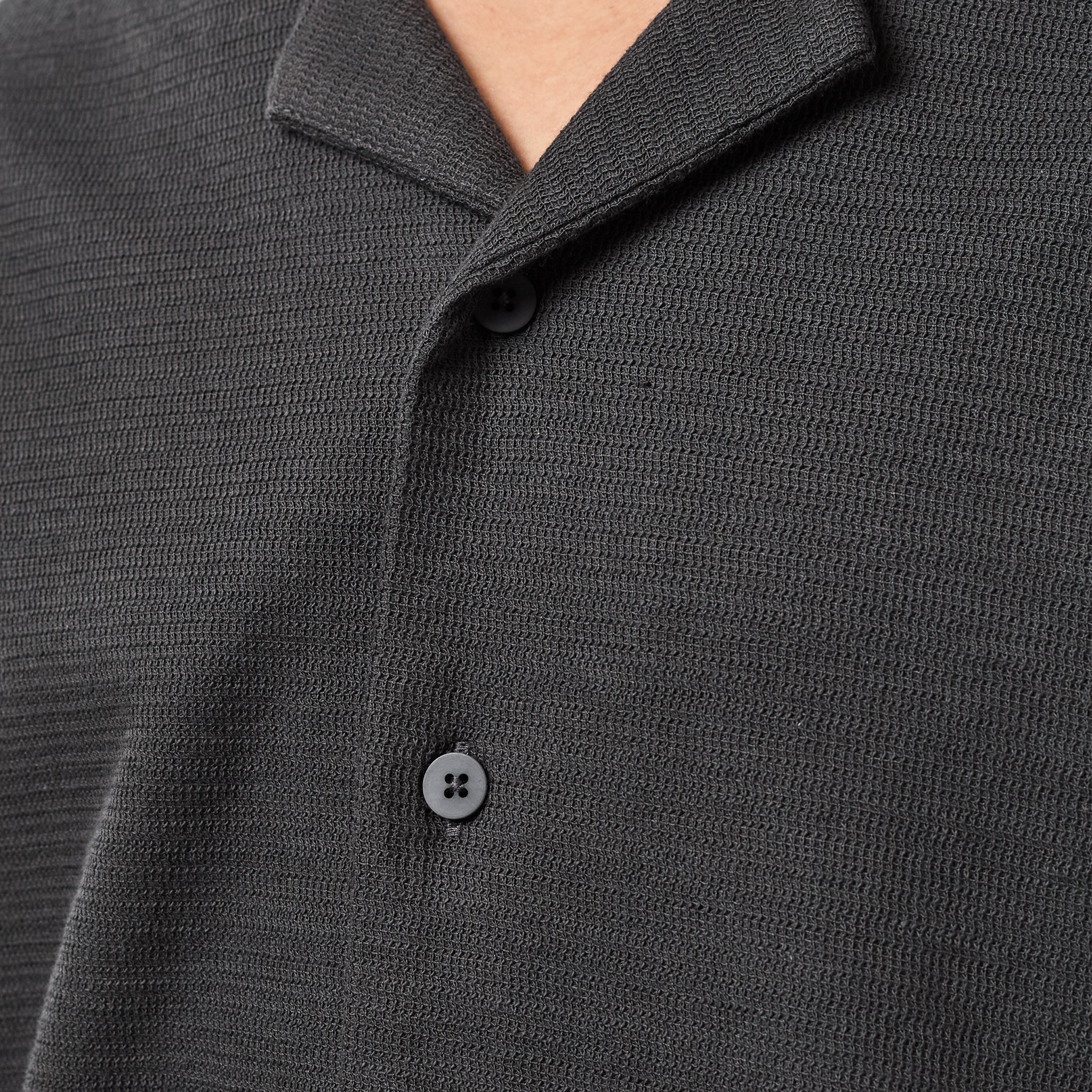 Tonal Knitted Shirt | Black - Image 3