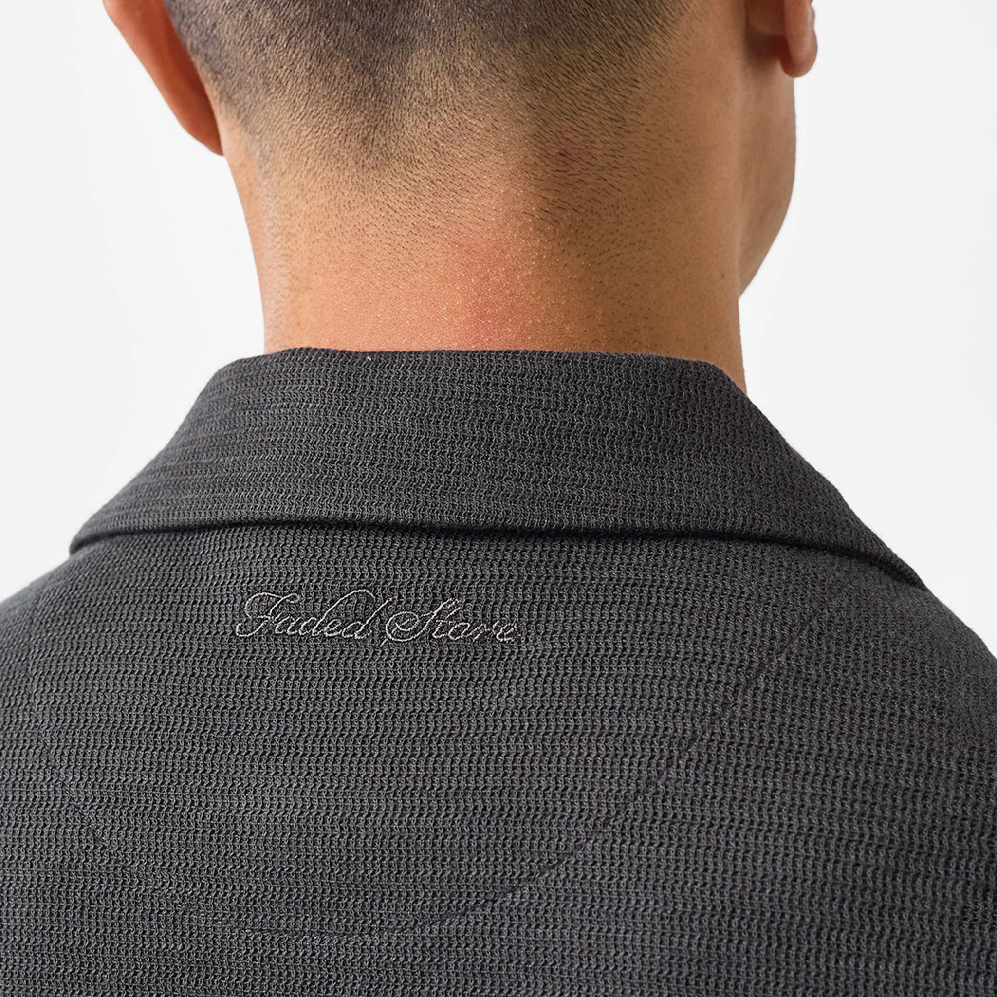 Tonal Knitted Shirt | Black - Image 6