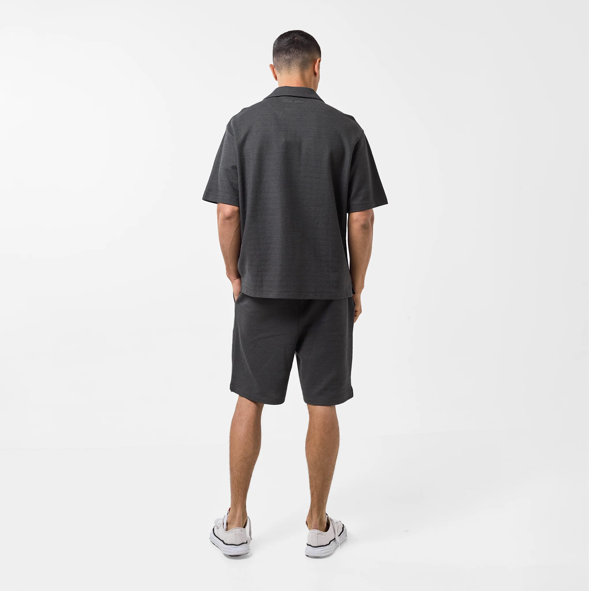 Tonal Knitted Shirt | Black - Image 7