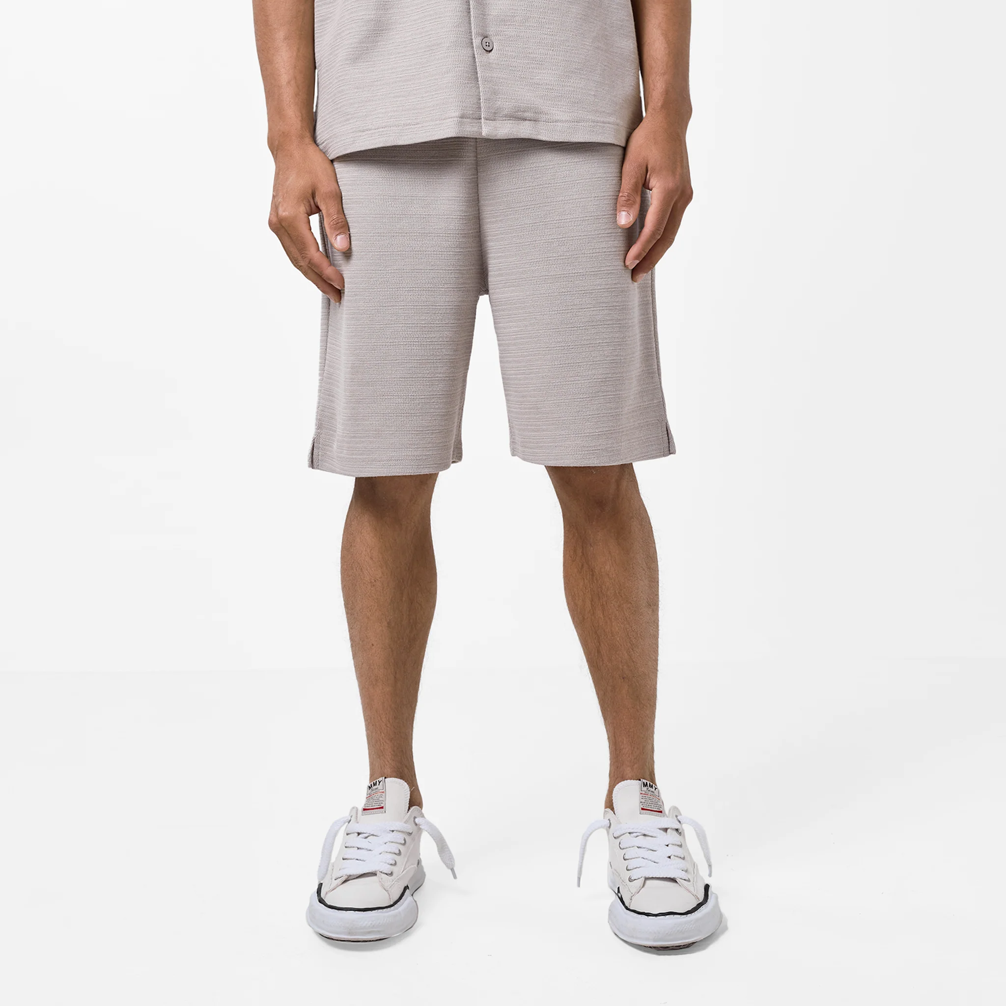 Tonal Knitted Shirt Twinset | Sand - Image 11