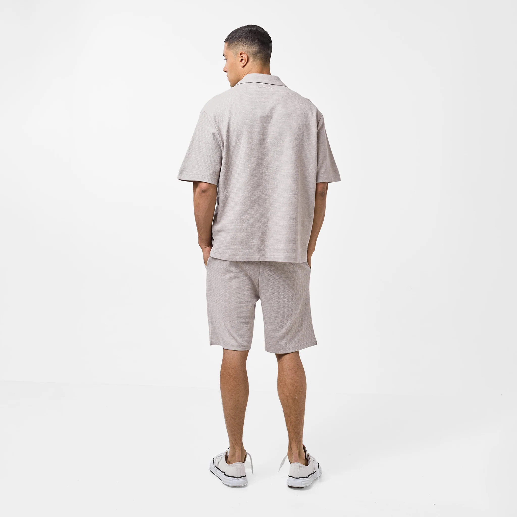 Tonal Knitted Shirt Twinset | Sand - Image 14