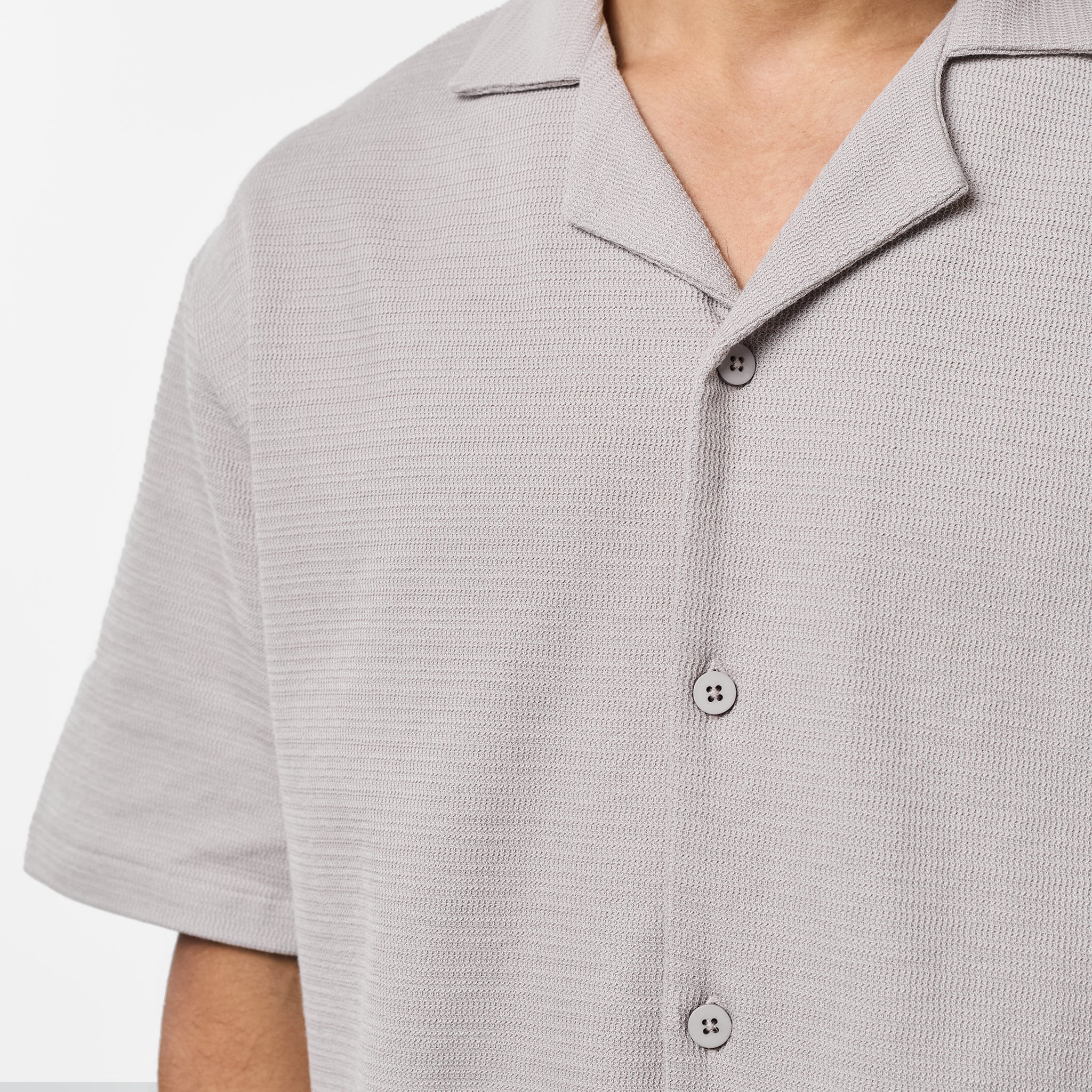 Tonal Knitted Shirt Twinset | Sand - Image 6
