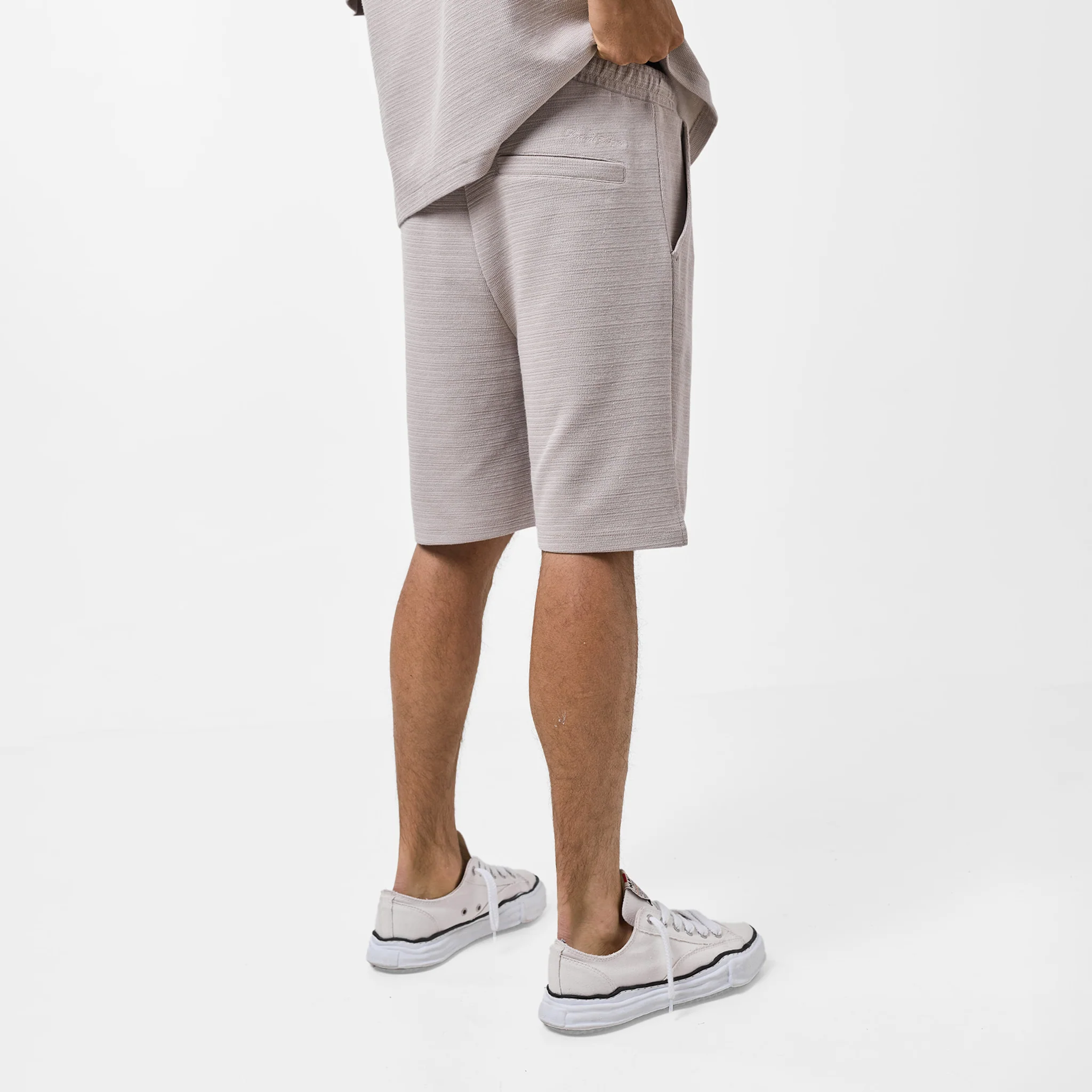 Tonal Knitted Shirt Twinset | Sand - Image 12