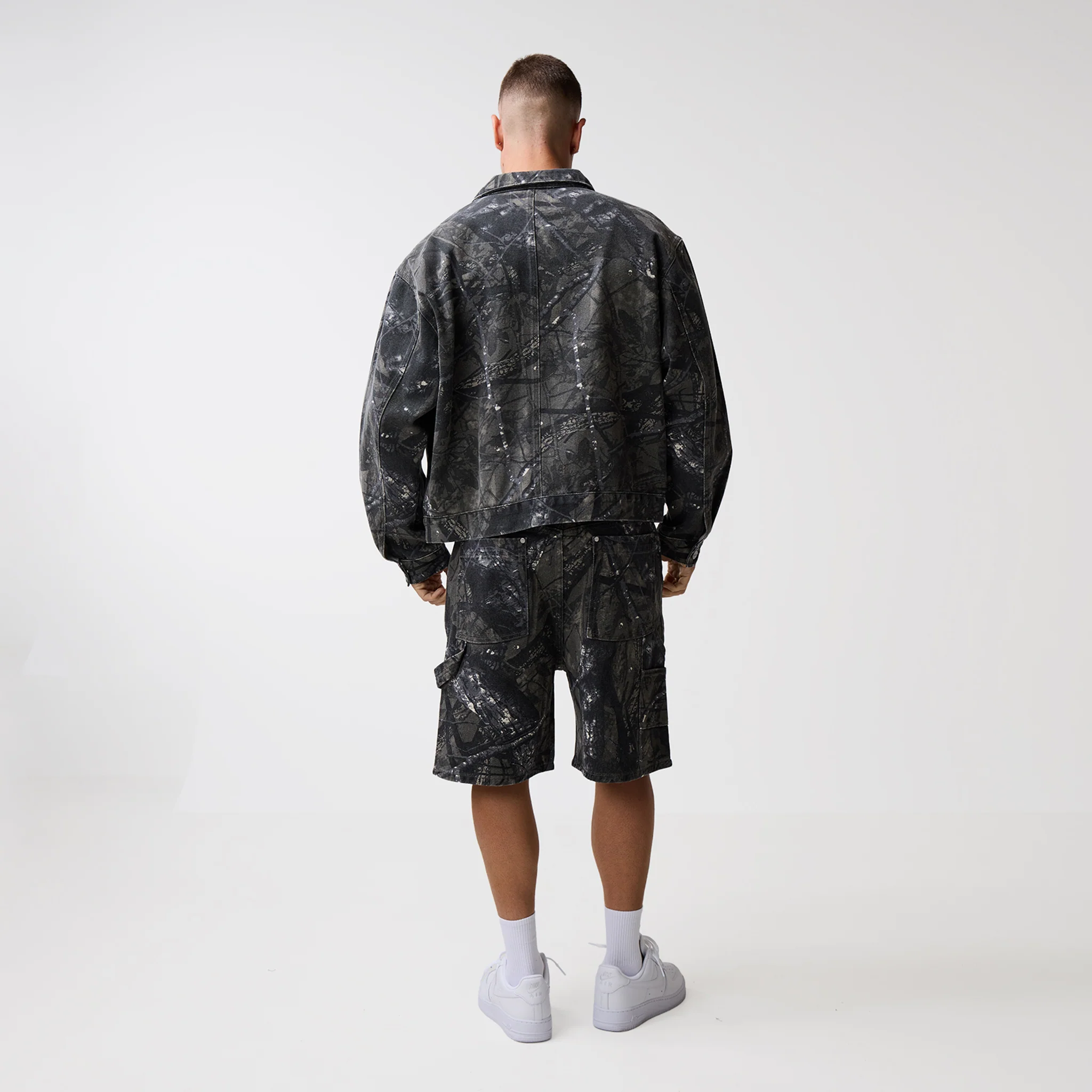 Tree Camo Print Jacket | Grey - Image 6