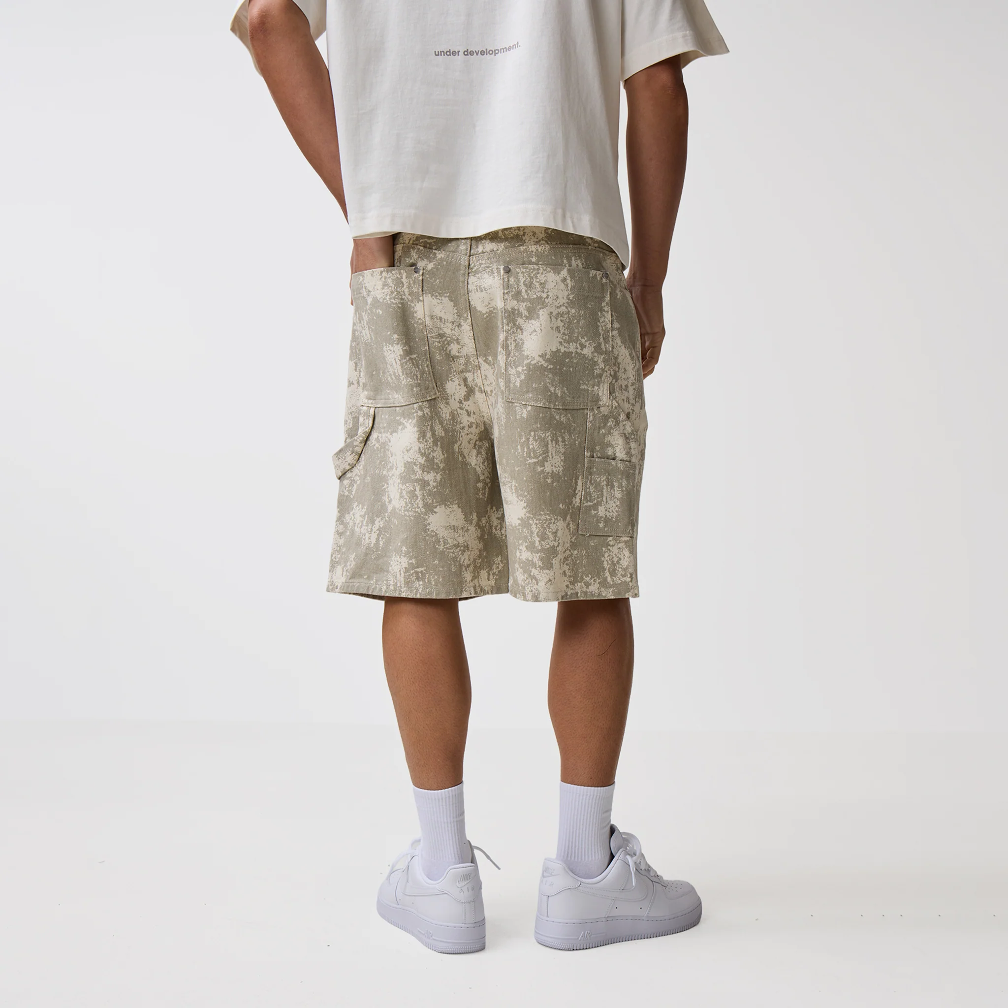 Tree Camo Print Shorts | Beige - Image 5