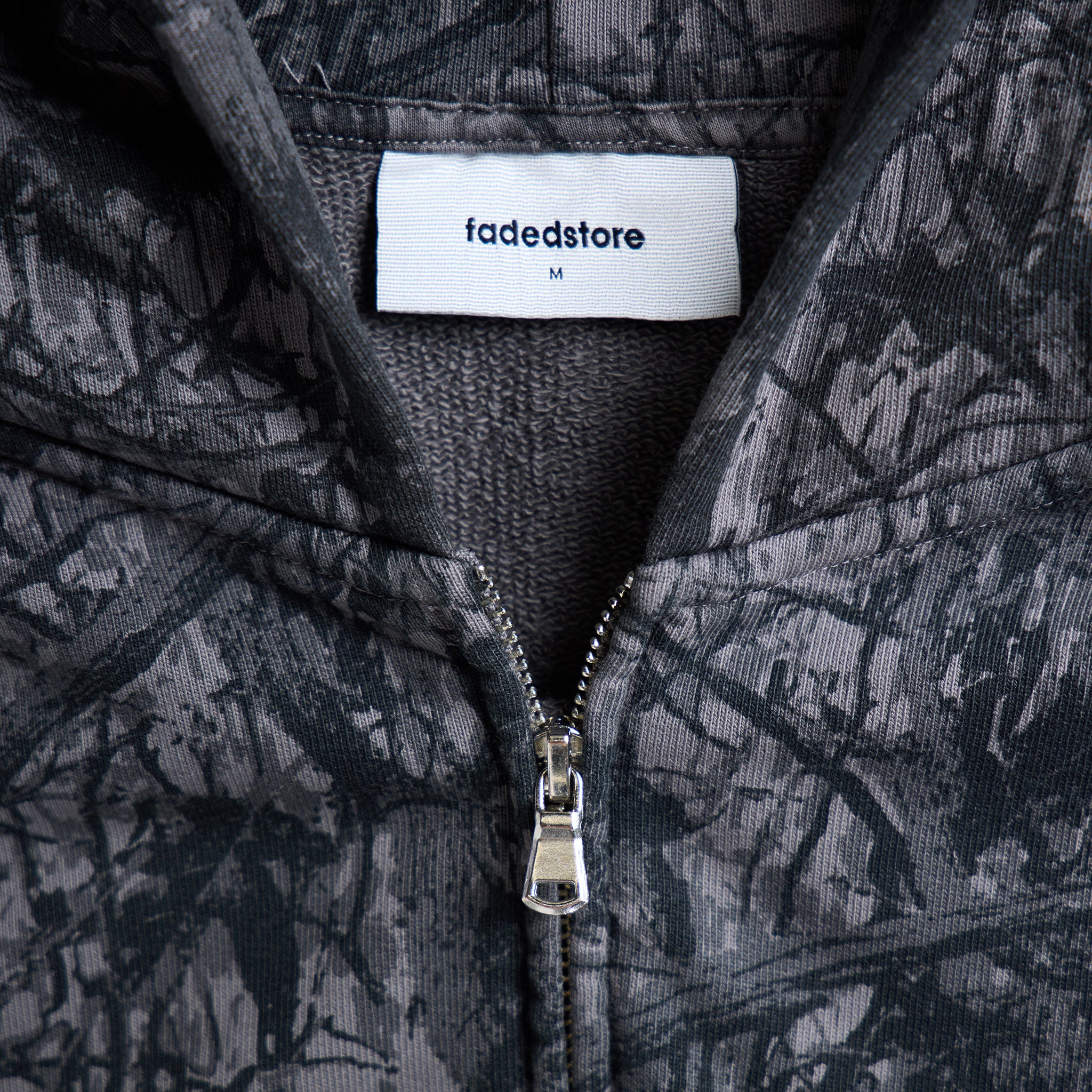 Under Development Cropped Zip Hoodie | Black Camo - Image 7
