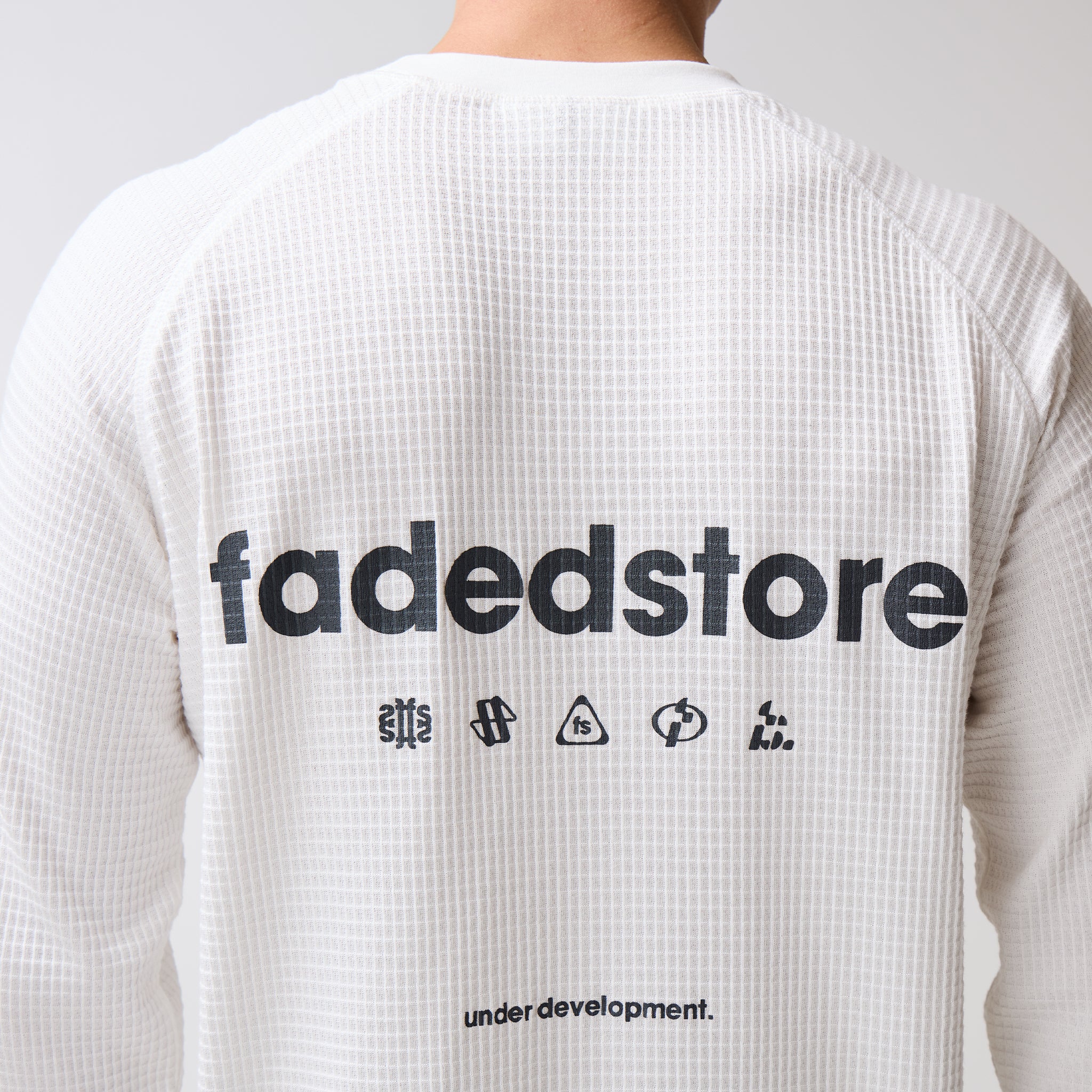 Under Development Long Sleeve Waffle T-Shirt | Chalk - Image 4