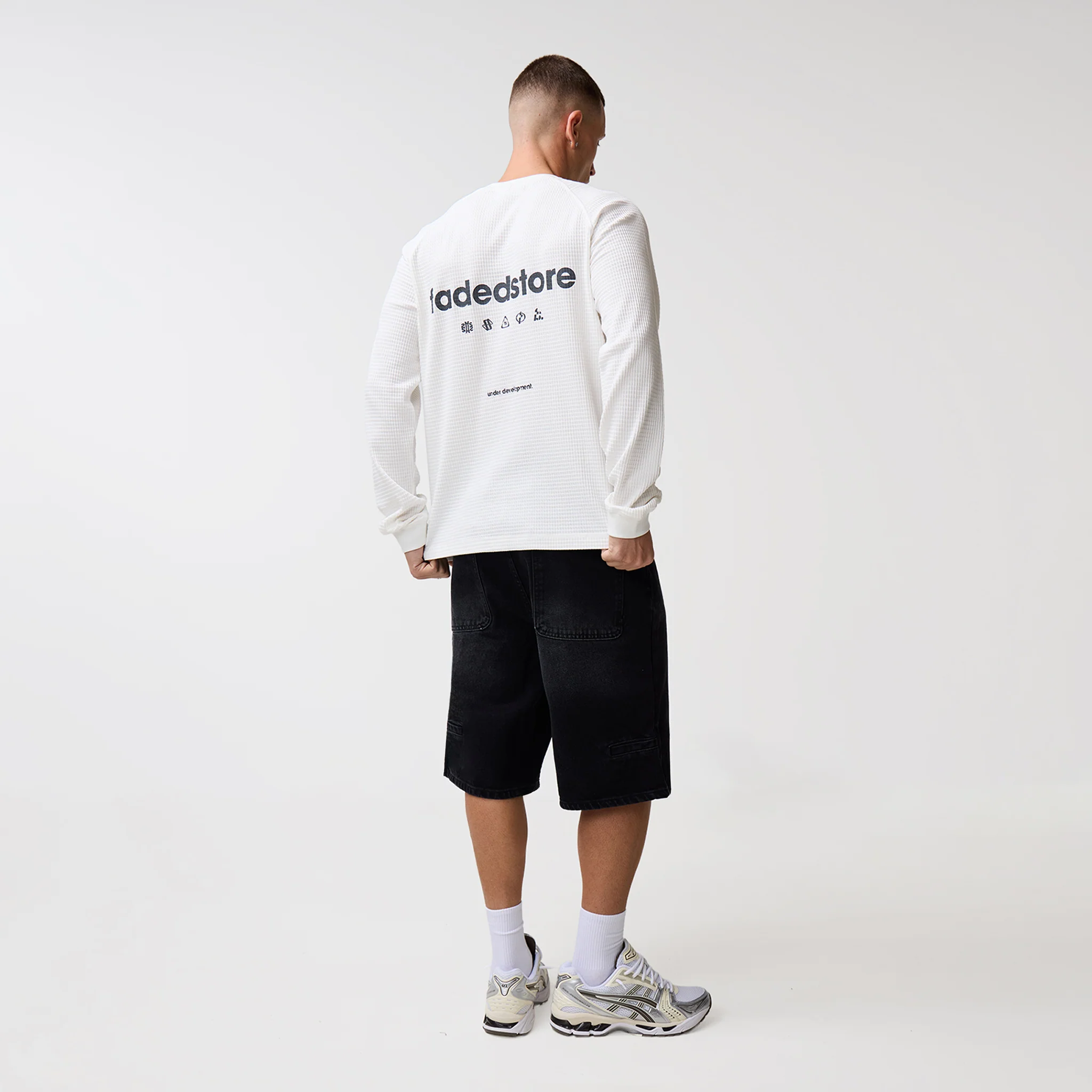 Under Development Long Sleeve Waffle T-Shirt | Chalk - Image 7