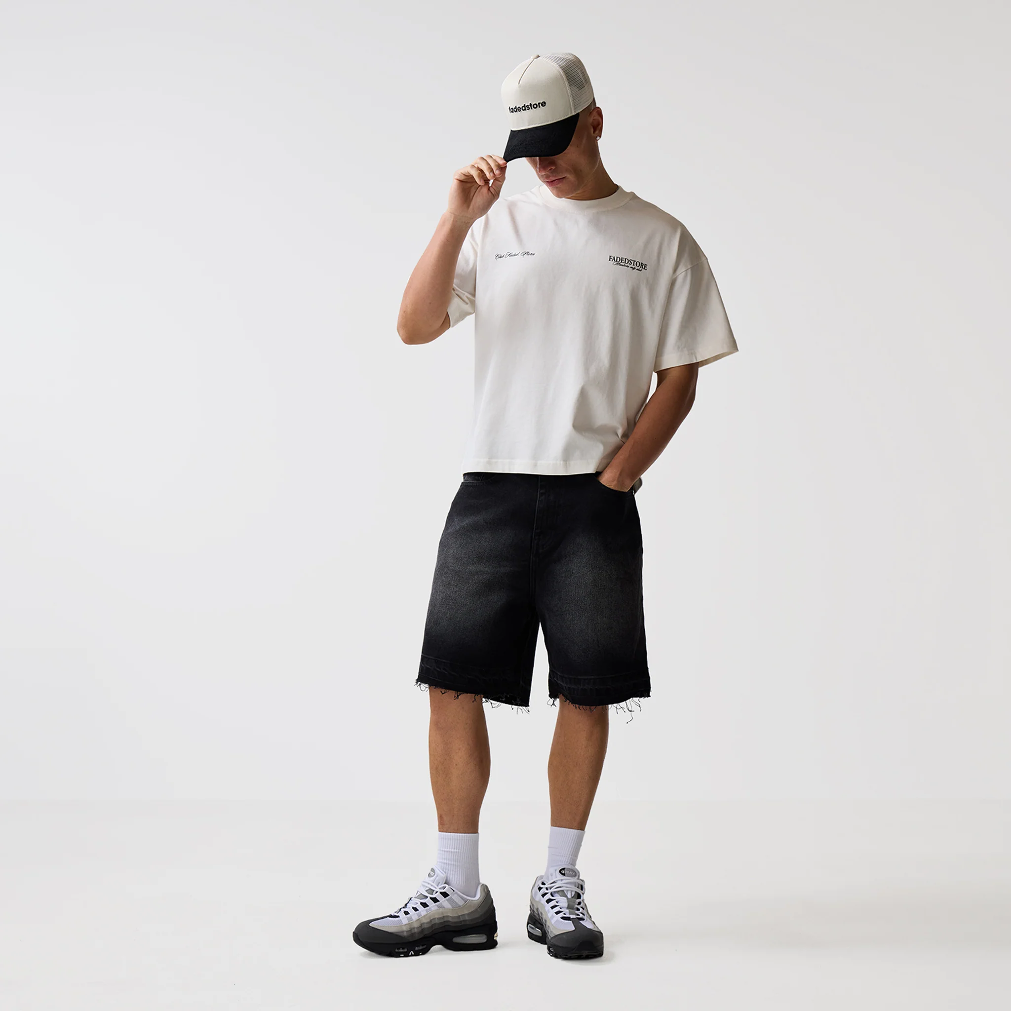 Unpicked Denim Shorts | Washed Black - Image 8