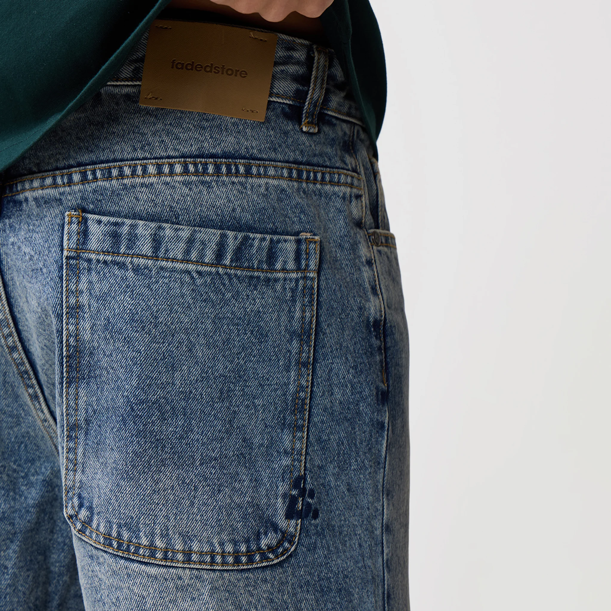 Unpicked Denim Shorts | Washed Blue - Image 4