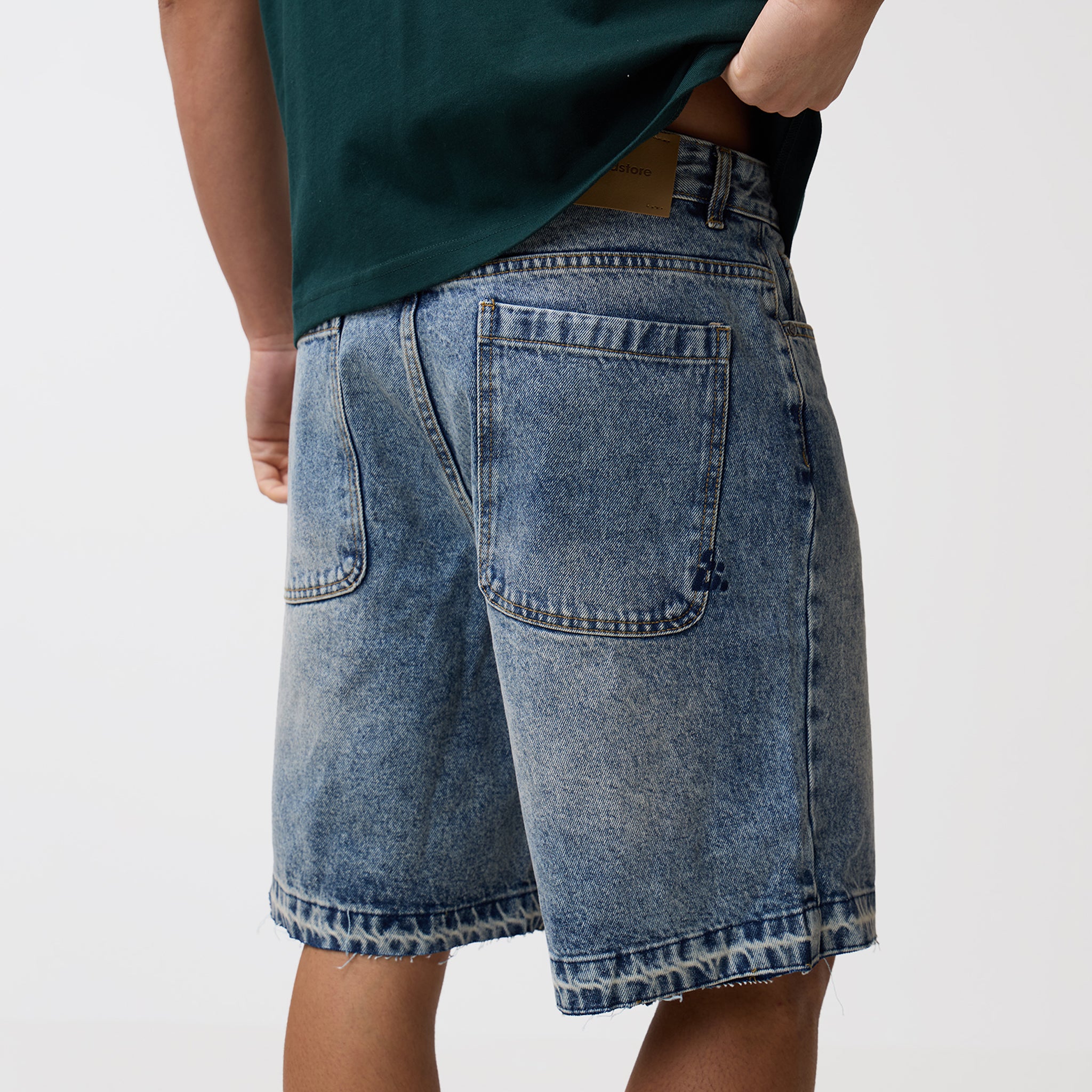 Unpicked Denim Shorts | Washed Blue - Image 5