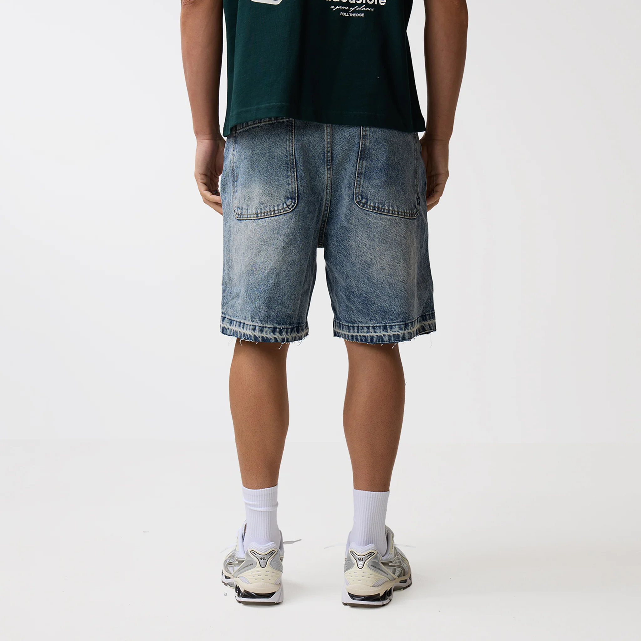 Unpicked Denim Shorts | Washed Blue - Image 8