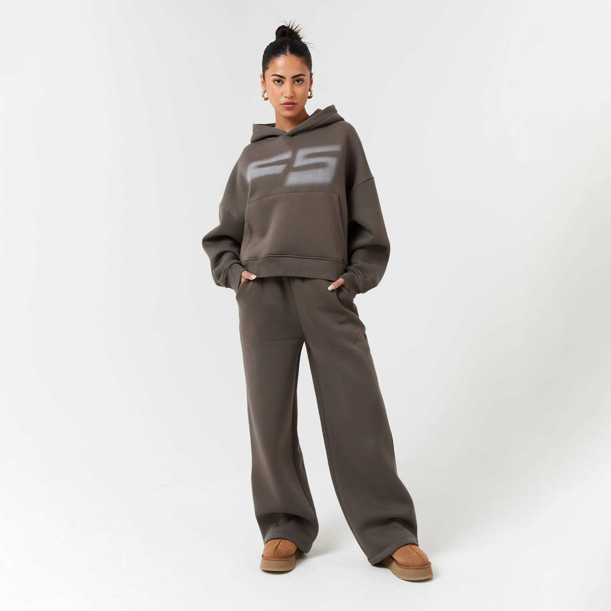 Open Hem Jogger | Brown - Image 4