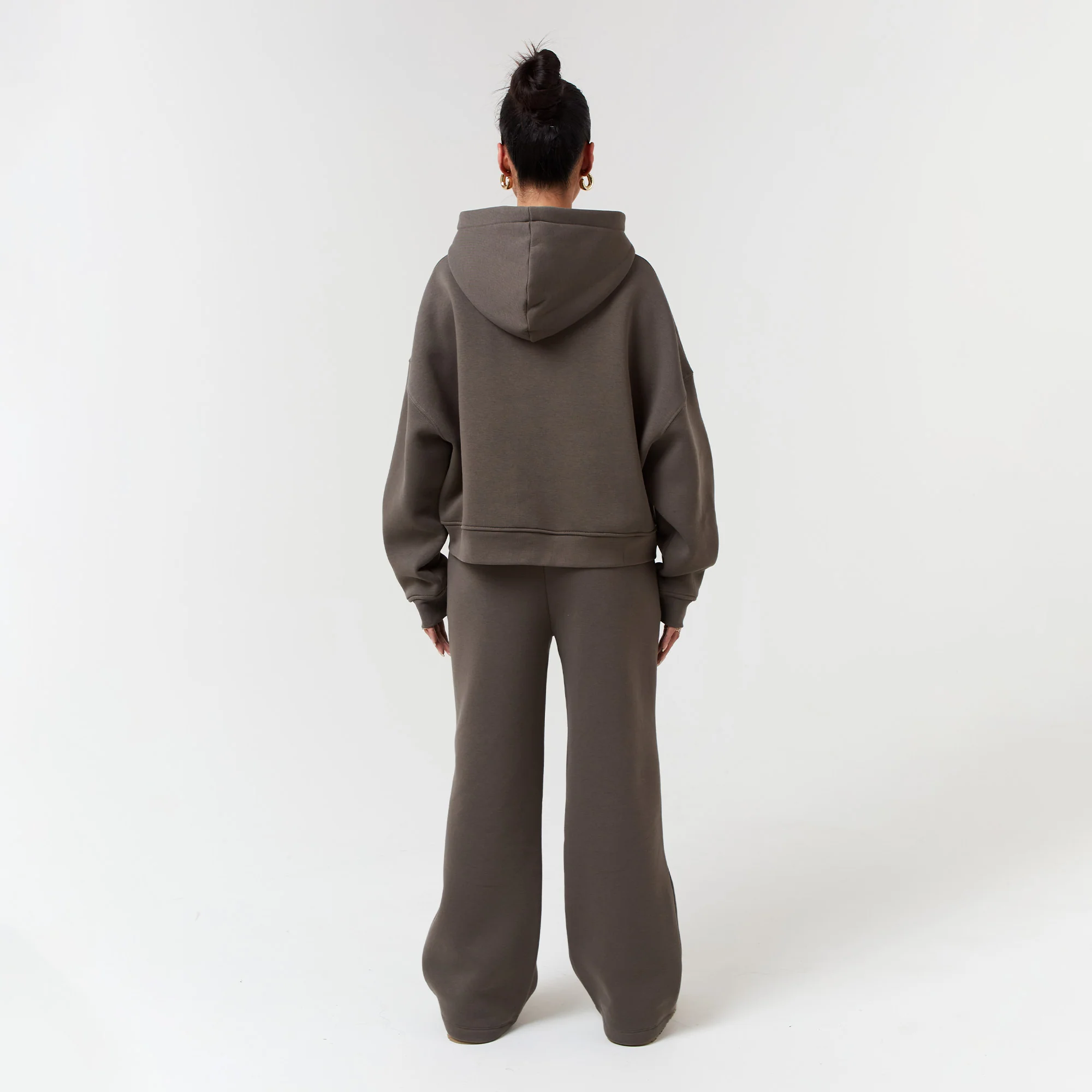 Open Hem Jogger | Brown - Image 6
