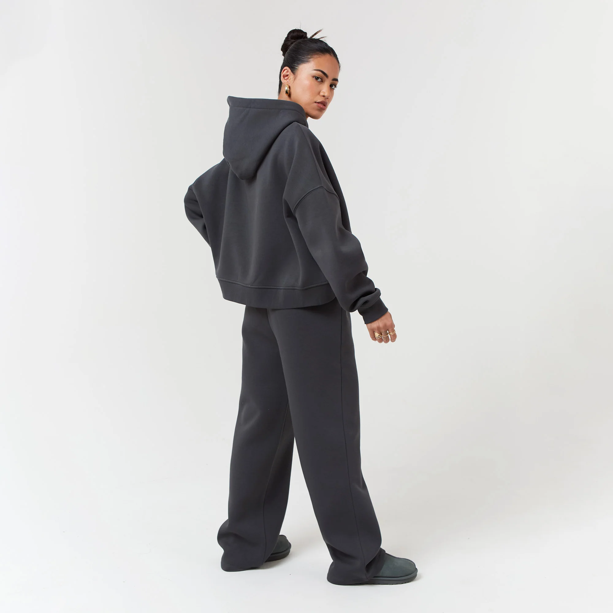 Open Hem Jogger | Dark Grey - Image 5